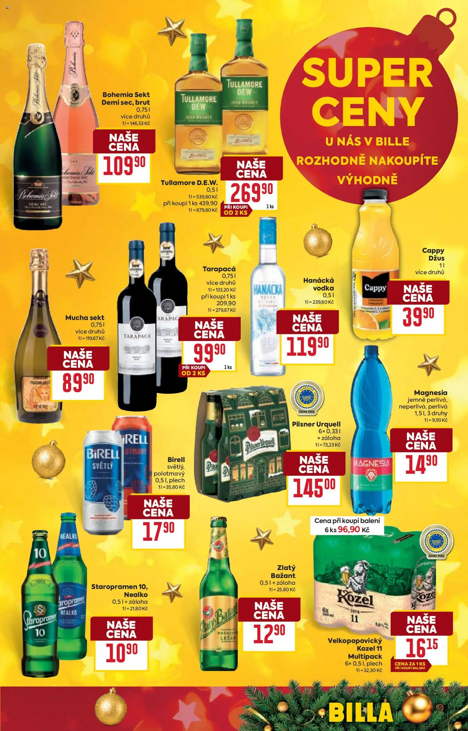 Billa Velký leták od 17.12.2025 | Strana: 3 | Produkty: Bohemia sekt, Magnesia, Velkopopovický Kozel 11, Pilsner Urquell