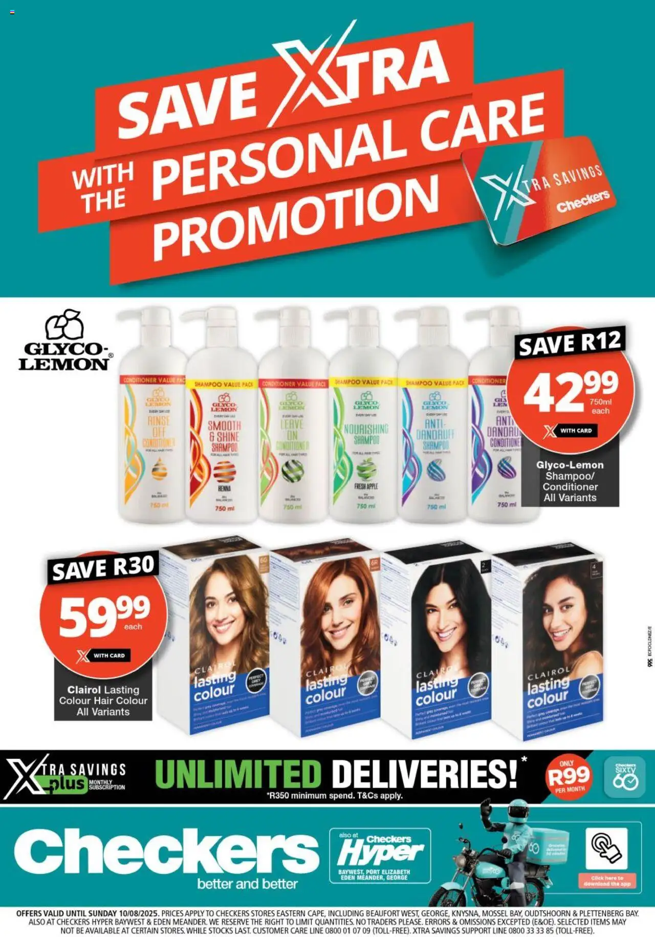Checkers Eastern Cape - Personal Care │ valid from 21.07.2025 | Page: 1 | Products: Hair colour, Shampoo, Conditioner, Lemon