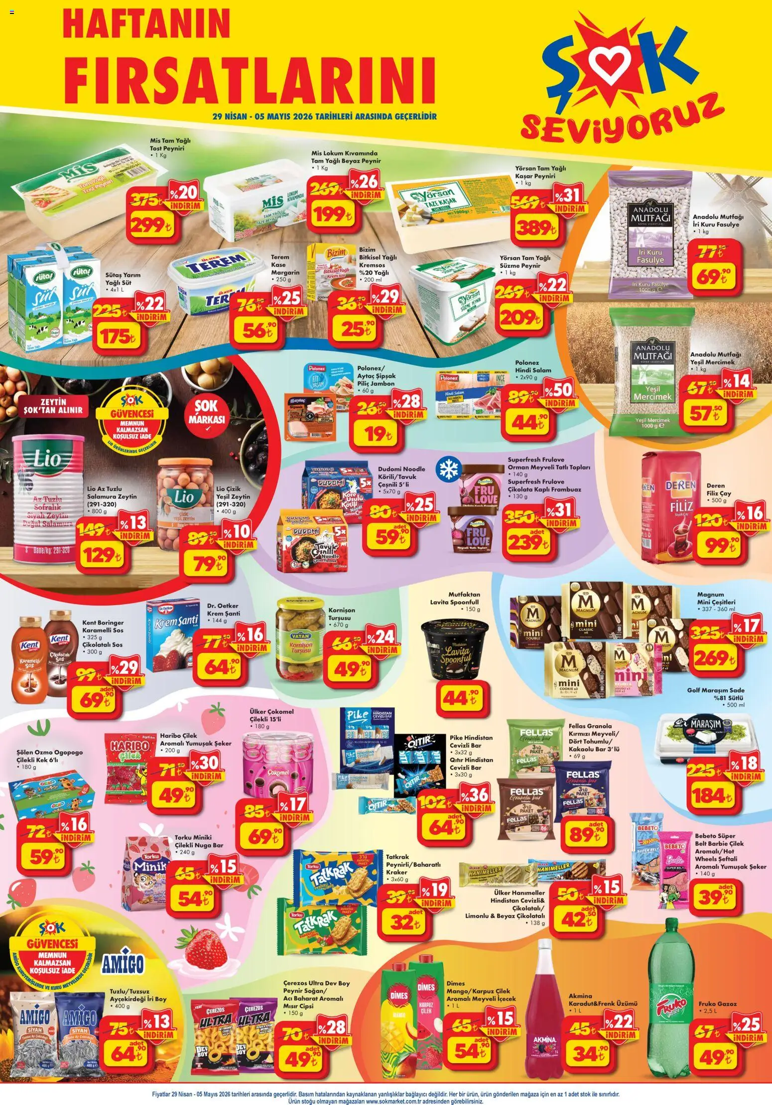 Şok Market Katalog - 29.04.2026 tarihinden itibaren geçerlidir | Sayfa: 1 | Ürünler: Fasulye, Krem, Çilek, Süzme peynir