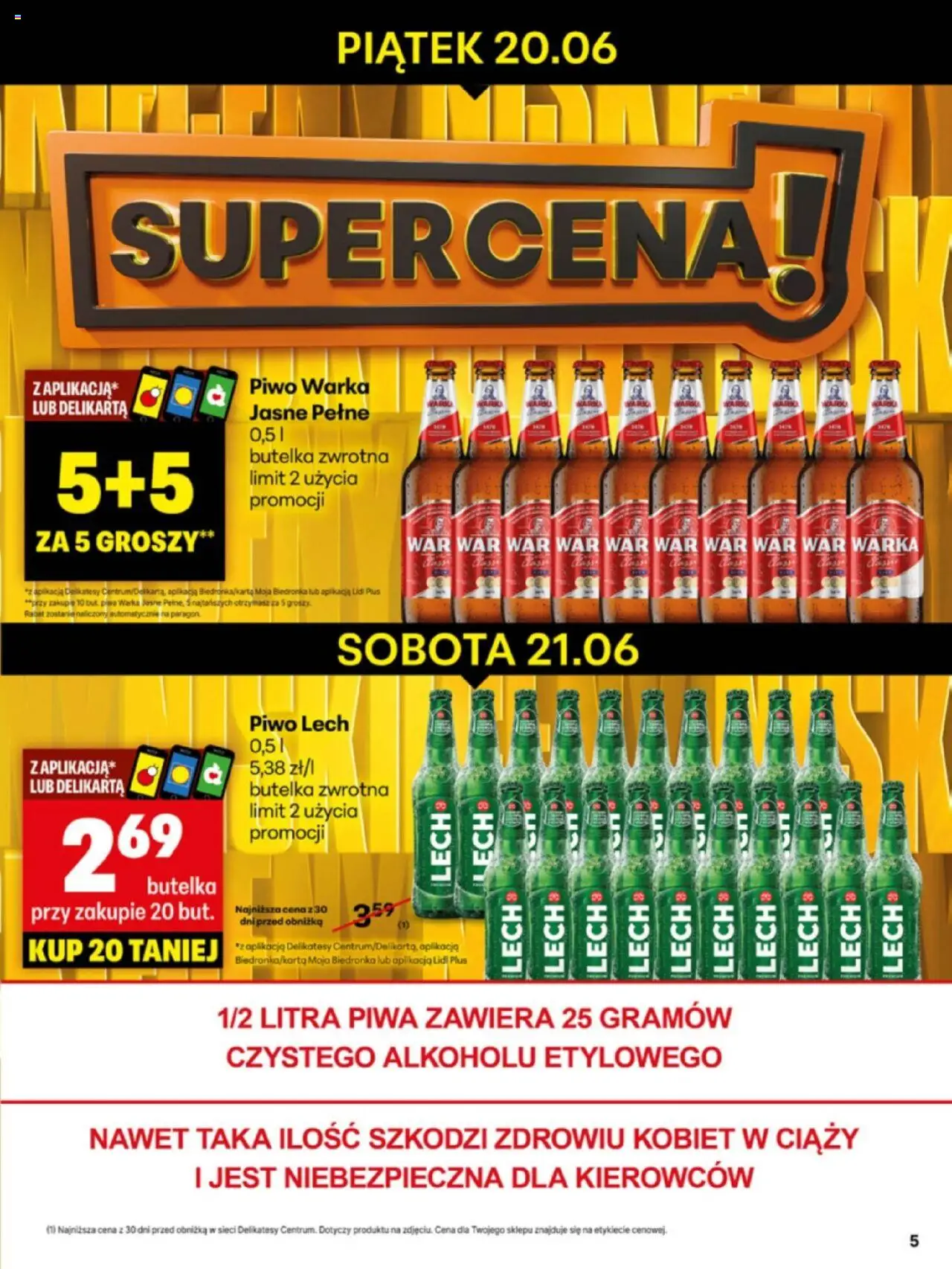 Delikatesy Centrum Gazetka od 16.06.2025 | Strona: 5 | Produkty: Delikatesy, Warka, Piwo Warka, Piwo