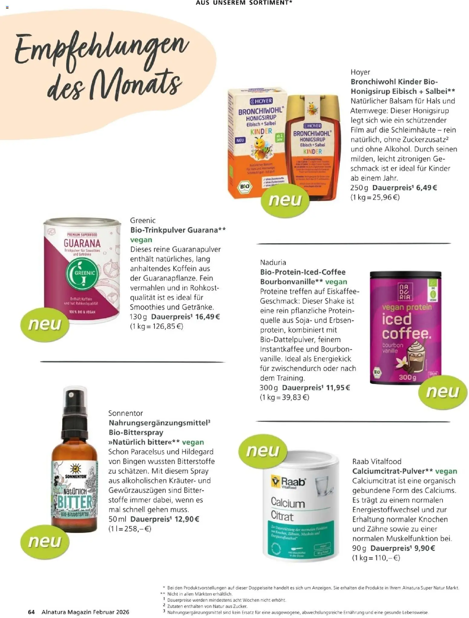 Alnatura Prospekt – gültig ab 01.02.2026 | Seite: 64 | Produkte: Bourbon, Erbsen