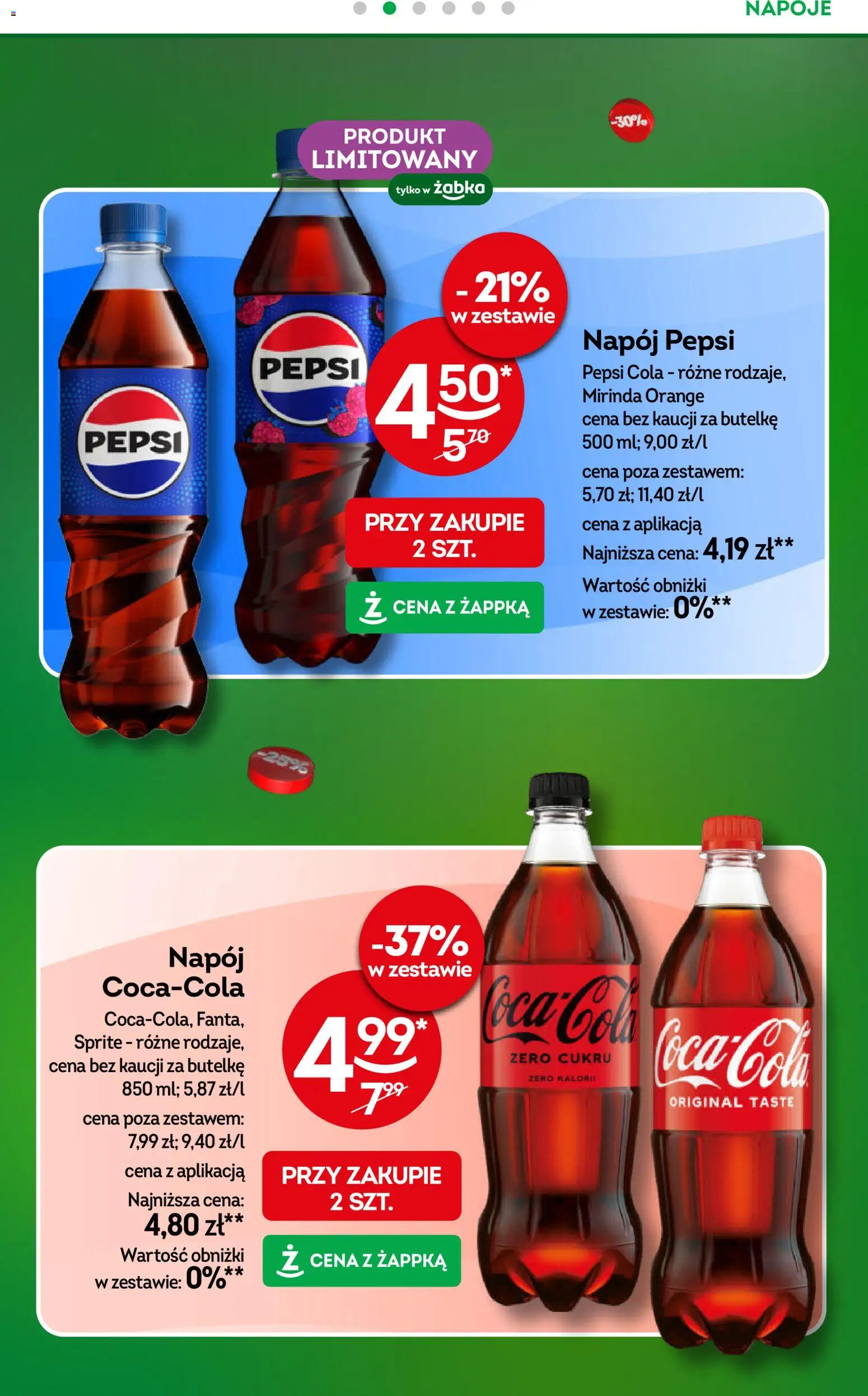 Żabka gazetka od 22.04.2026 | Strona: 22 | Produkty: Napoje, Pepsi, Sprite