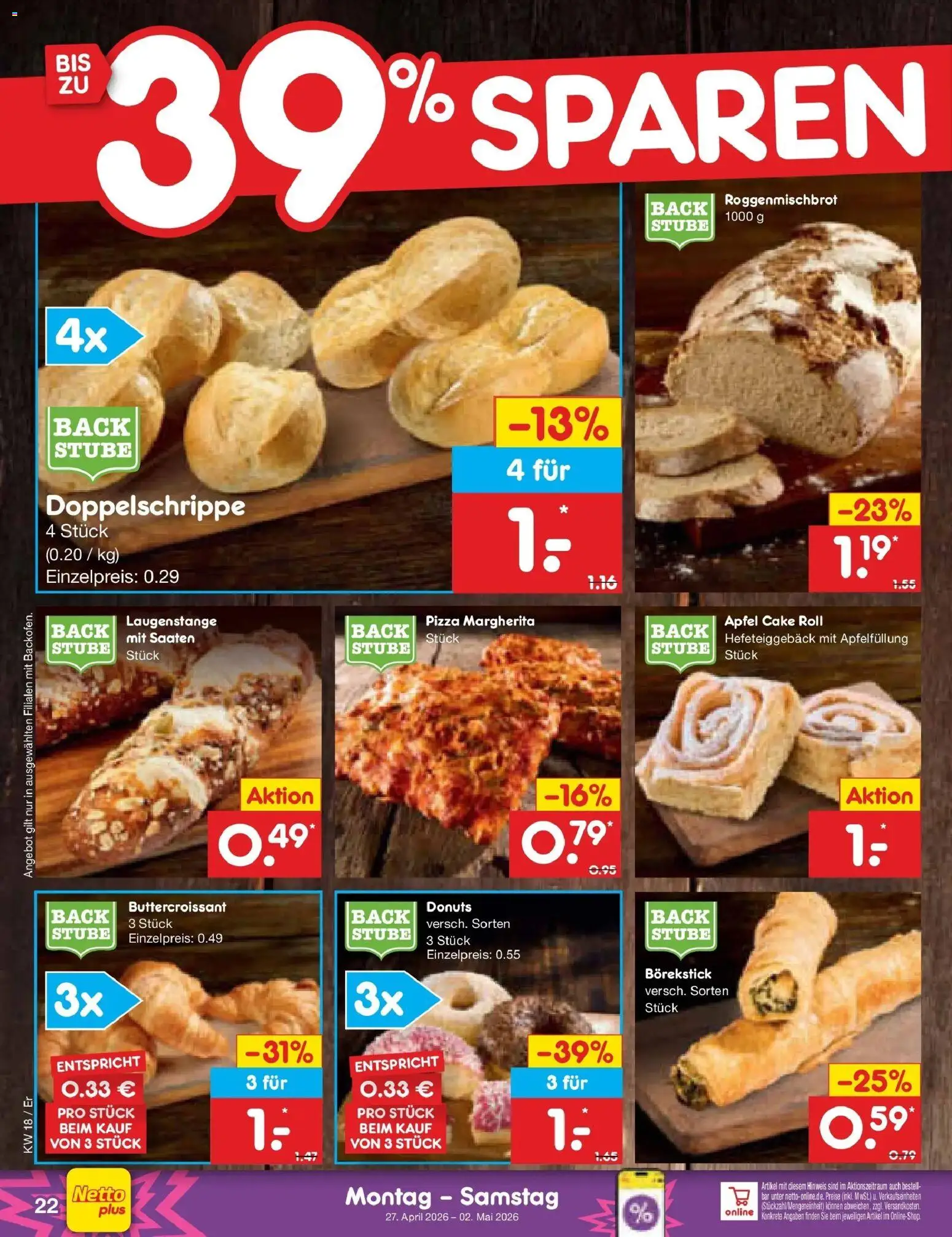 Netto Marken-Discount Prospekt Jena-Lobeda	 – gültig ab 27.04.2026 | Seite: 30 | Produkte: Äpfel, Donuts, Pizza