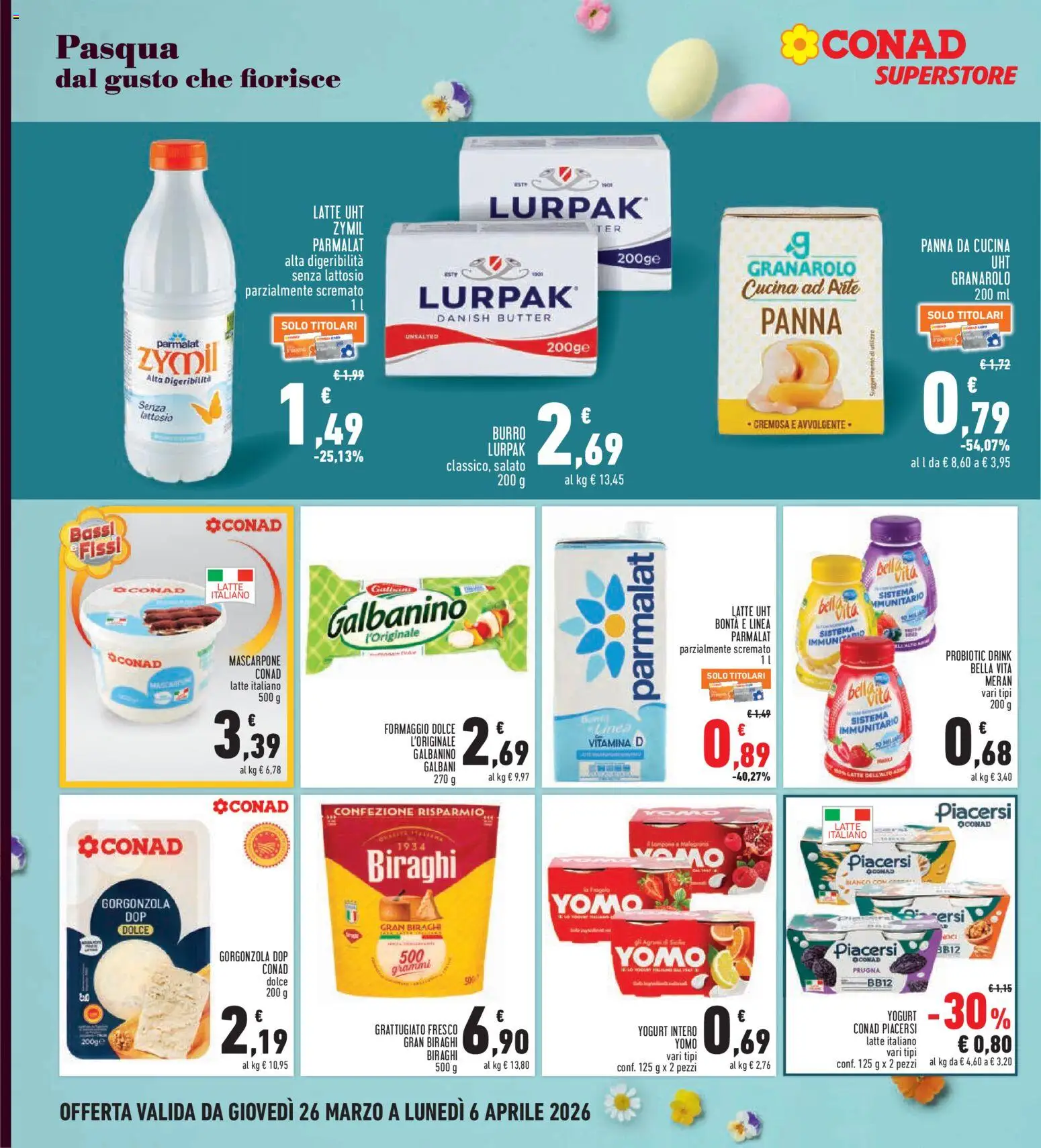 Volantino Conad del 26.03.2026 | Pagina: 12 | Prodotti: Panna, Formaggio, Burro, Mascarpone