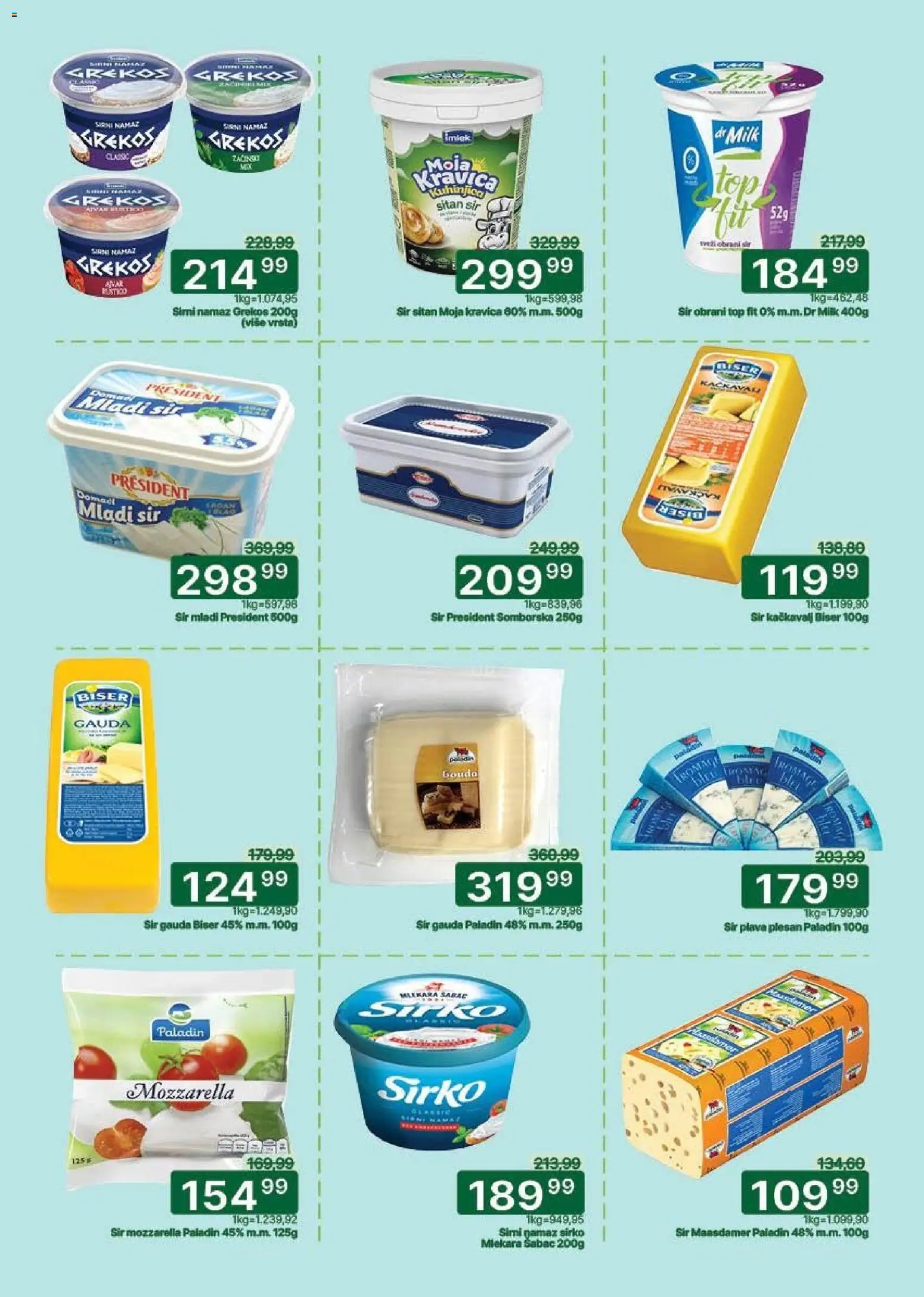 Univerexport katalog - važi od 02.02.2026 | Strana: 9 | Proizvode: Sitan sir, Gouda, Kačkavalj, Mozzarella