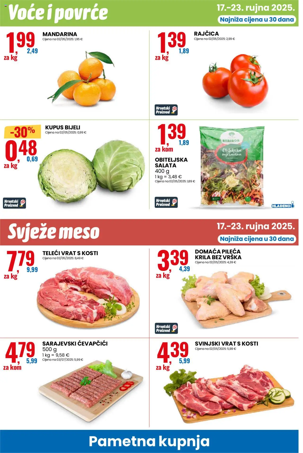 Eurospin katalog | vrijedi od 17.09.2025 | Stranica: 6 | Proizvodi: Mandarina, Meso, Kupus, Ćevapčići