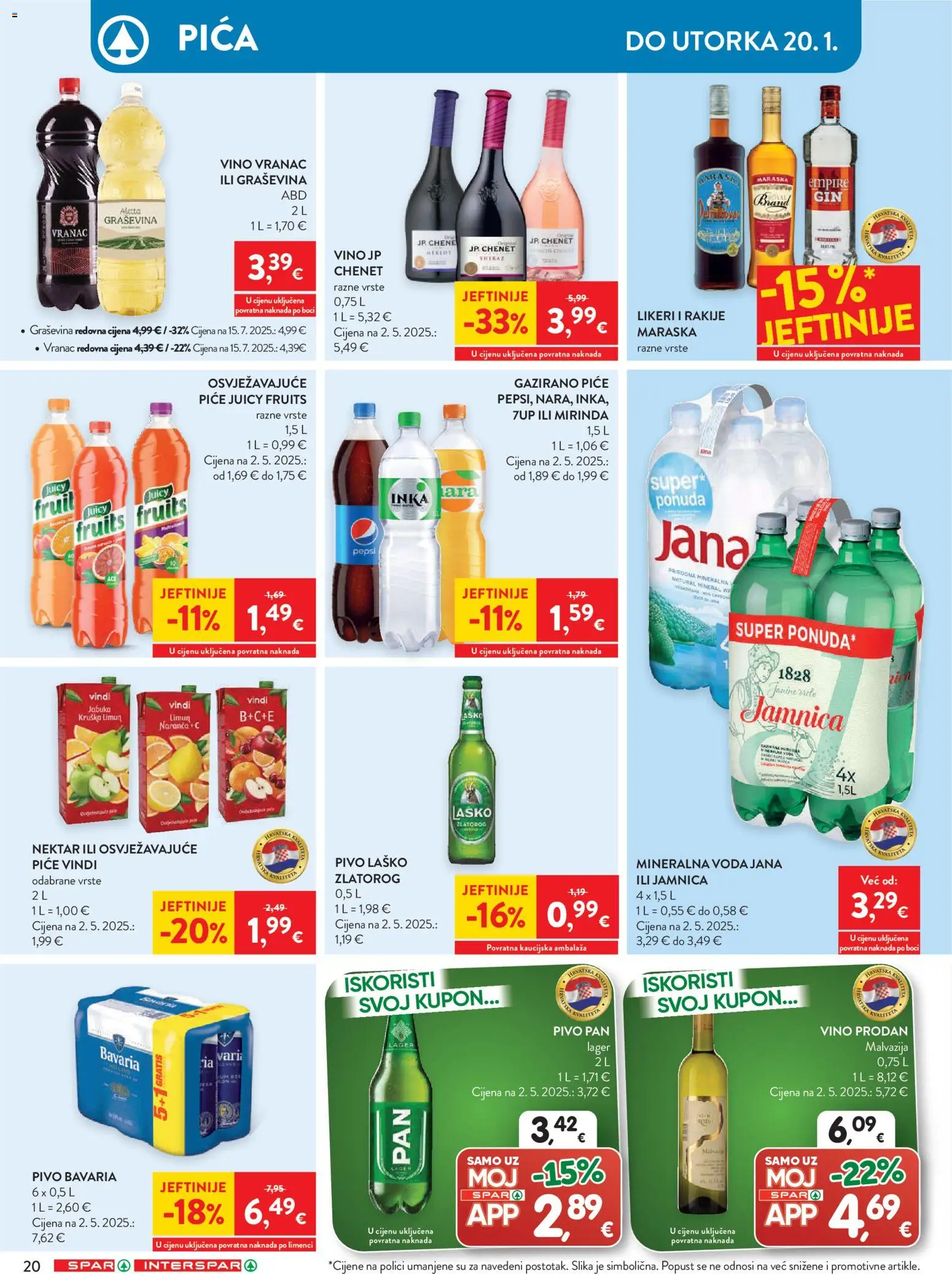 Spar katalog | vrijedi od 14.01.2026 | Stranica: 25 | Proizvodi: Mineralna voda, Pica, Pivo, Limun