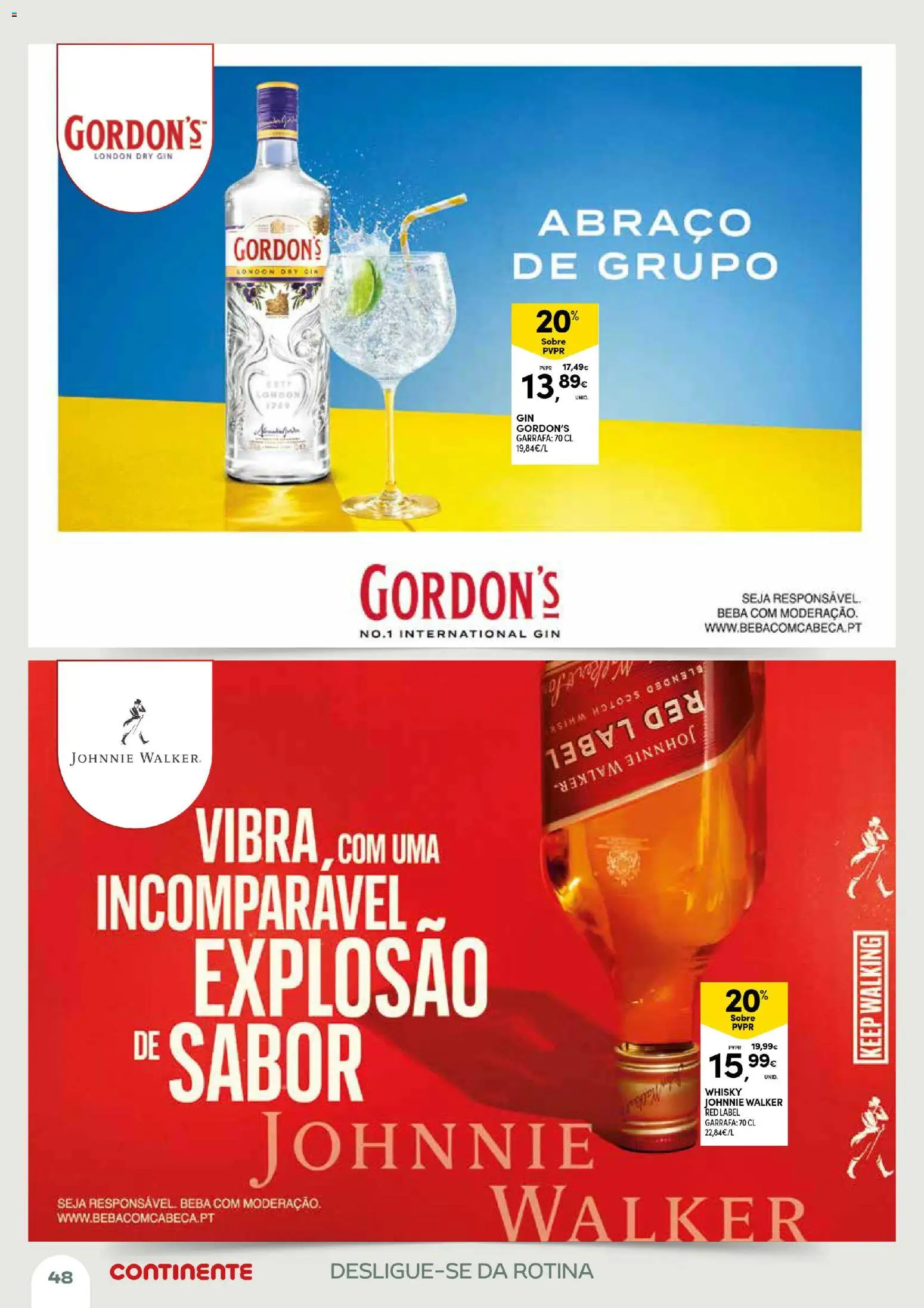 Continente Açores Momentos de pausa │ válido de 21.04.2026 | Página: 48 | Produtos: Whisky, Gin