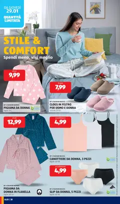 Anteprima del volantino PIGIAMA DA DONNA, taglie: S-L valido a partire dal 26.01.2026 | Pagina: 28 | Prodotti: Pigiama, Slip