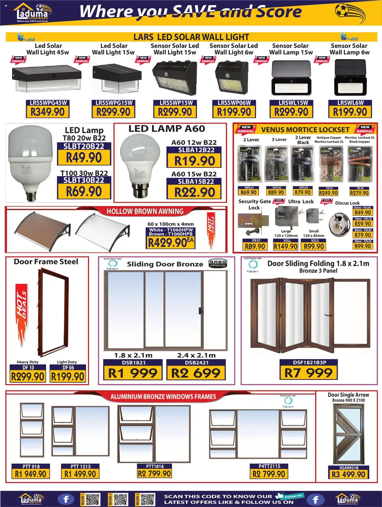 New Laduma Hardware catalogue – valid from 01.02.2026 | Page: 4 | Products: Frame, Door frame, Lock, Lamp