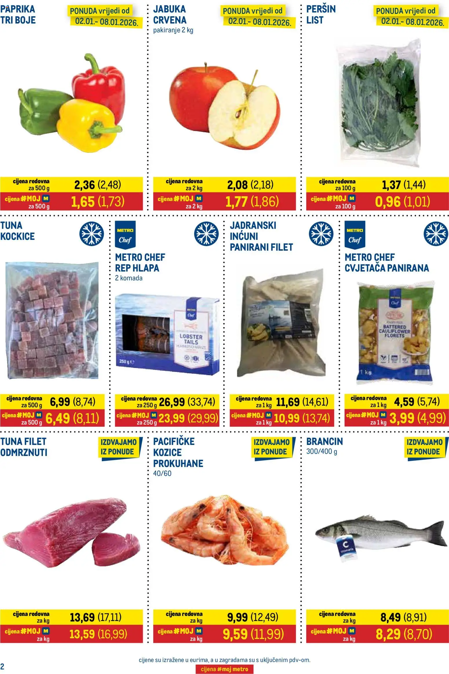 Metro katalog | vrijedi od 02.01.2026 | Stranica: 2 | Proizvodi: Paprika, Brancin, Tuna, Jabuka