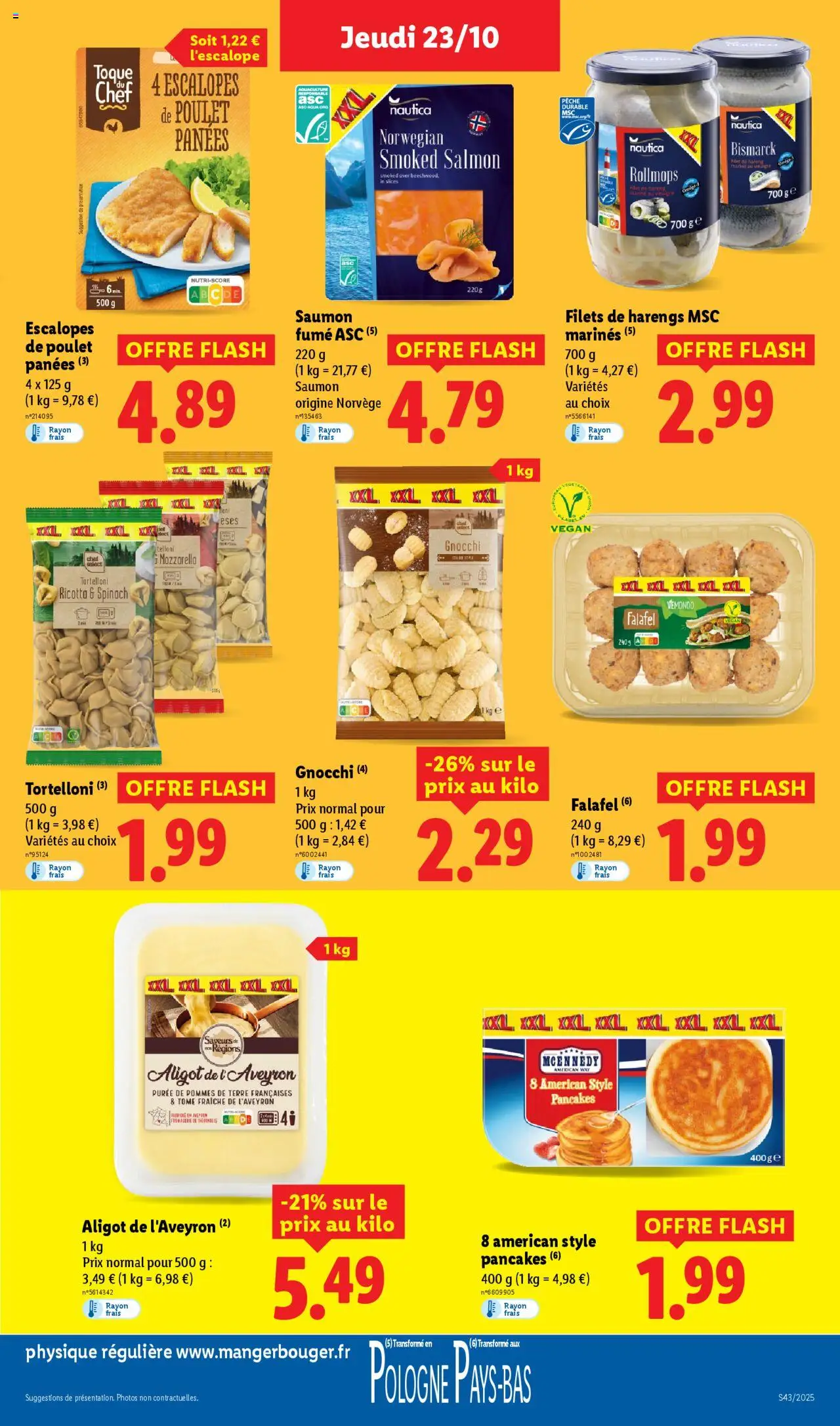 {H1} | Page: 13 | Produits: Pêche, Saumon fumé, Mozzarella, Pommes