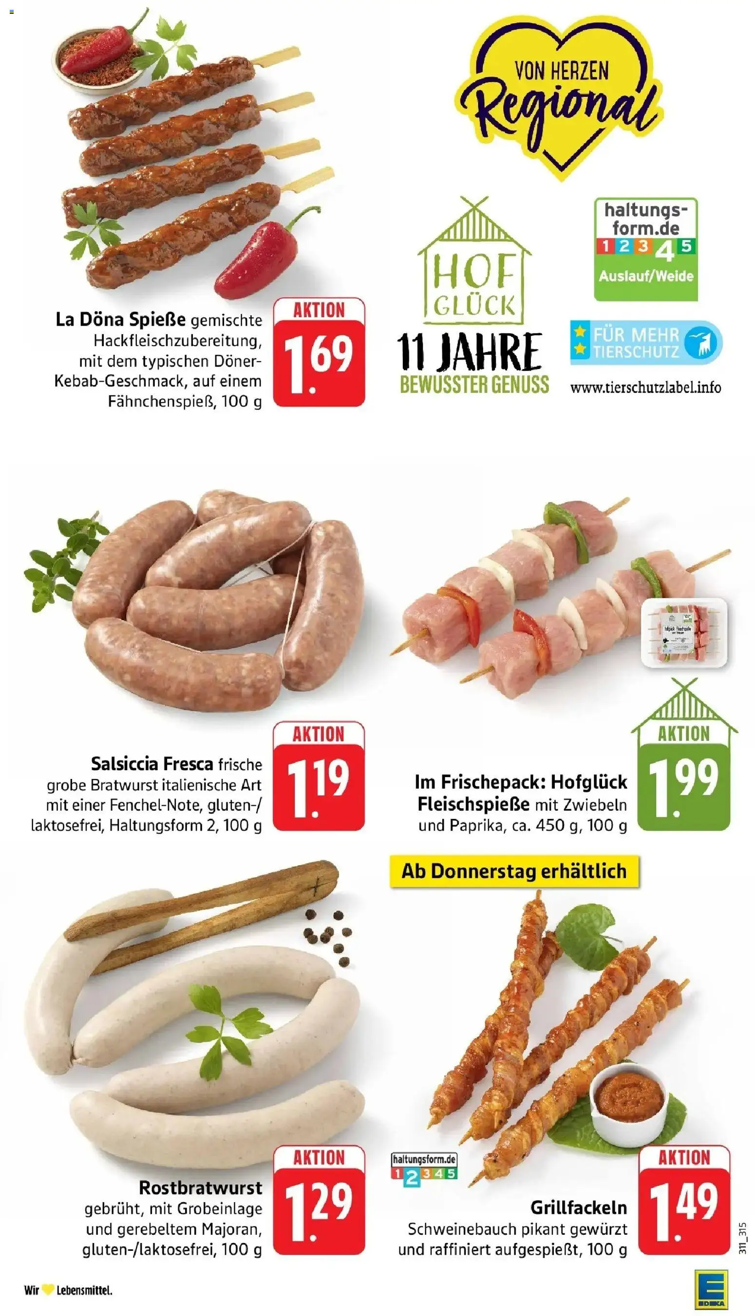 Edeka prospekt Ottersweier	 – gültig ab 19.04.2026 | Seite: 9 | Produkte: Schweinebauch, Bratwurst, Spieße, Zwiebeln