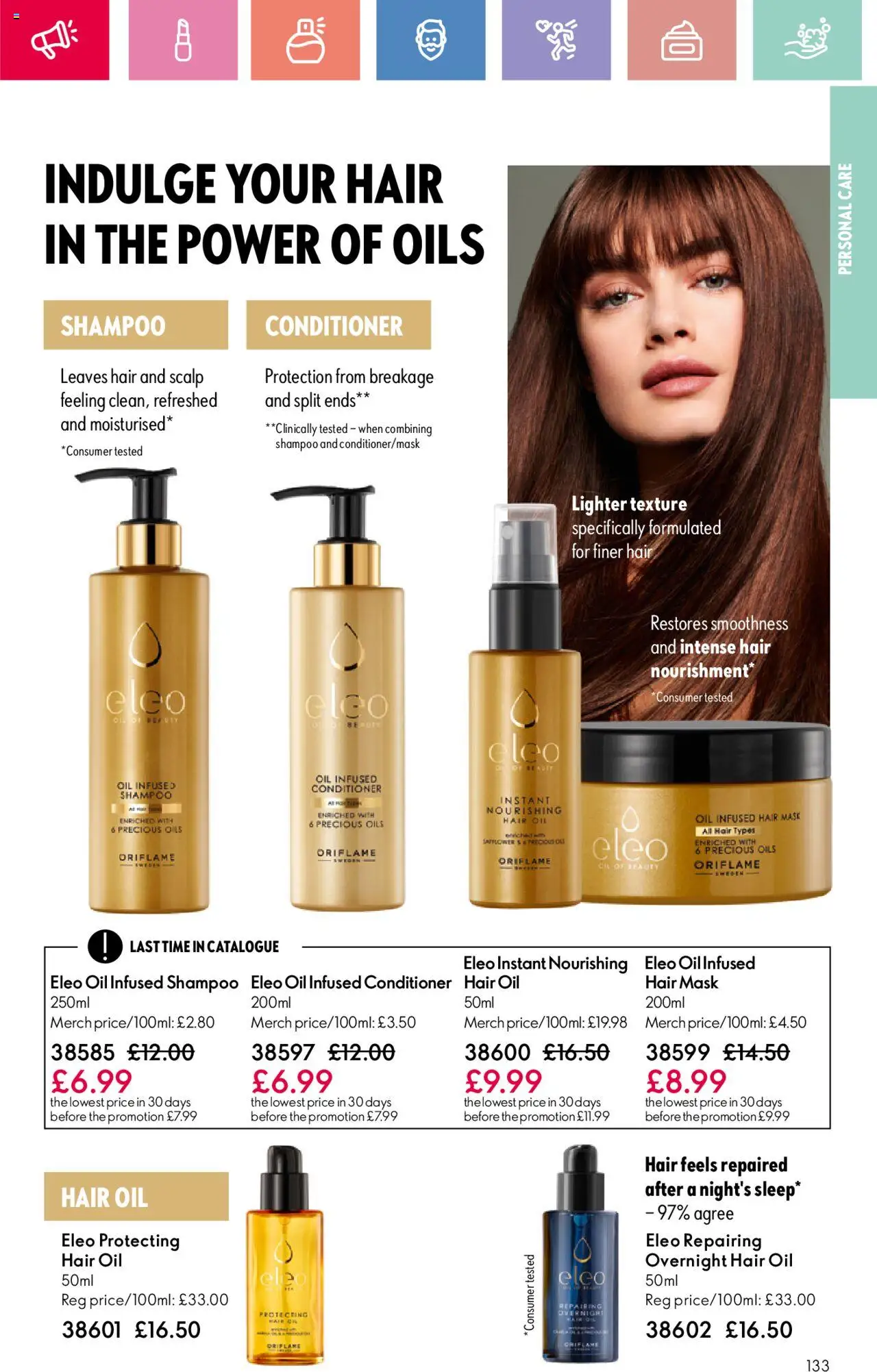  | Page: 133 | Products: Shampoo, Conditioner, Hair mask, Hair oil