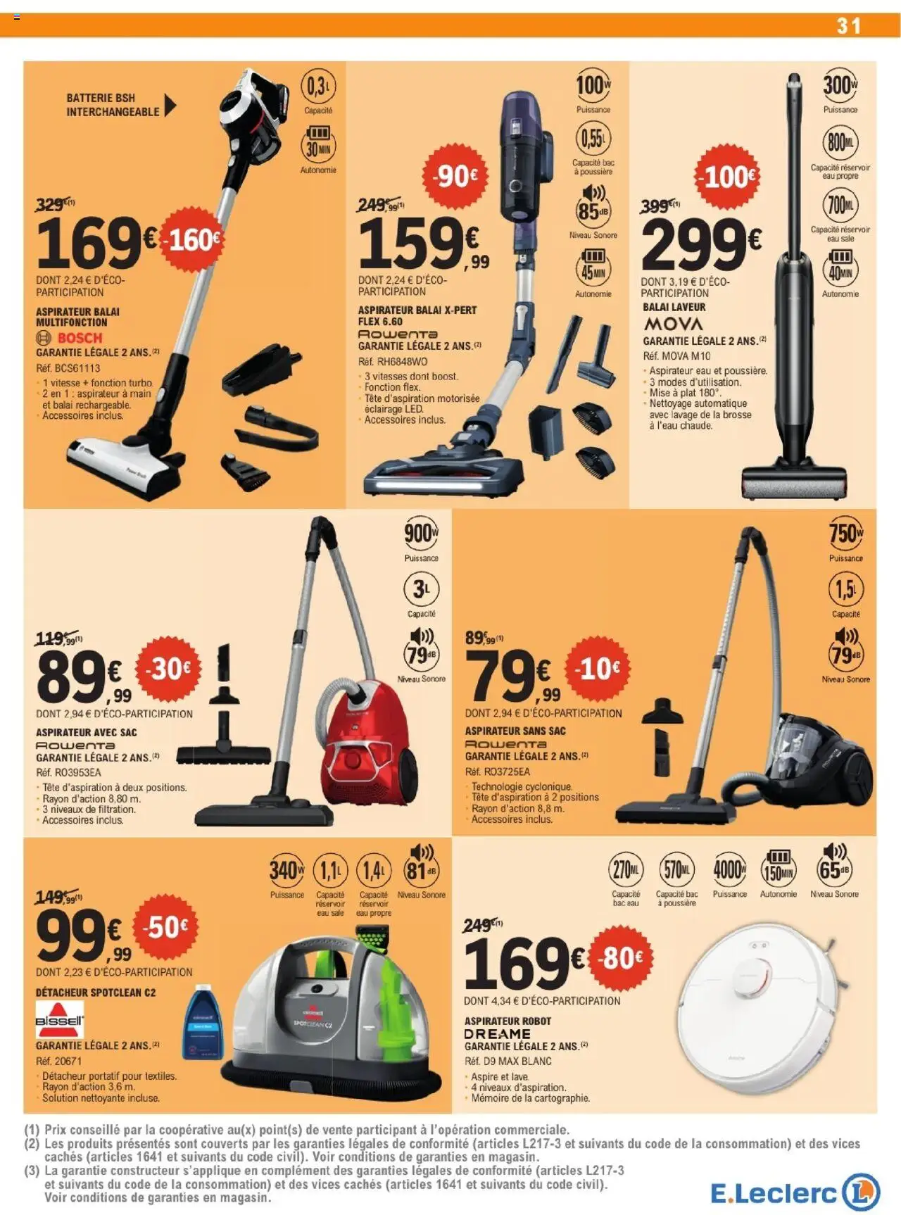  | Page: 31 | Produits: Aspirateur sans sac, Robot, Brosse, Aspirateur robot