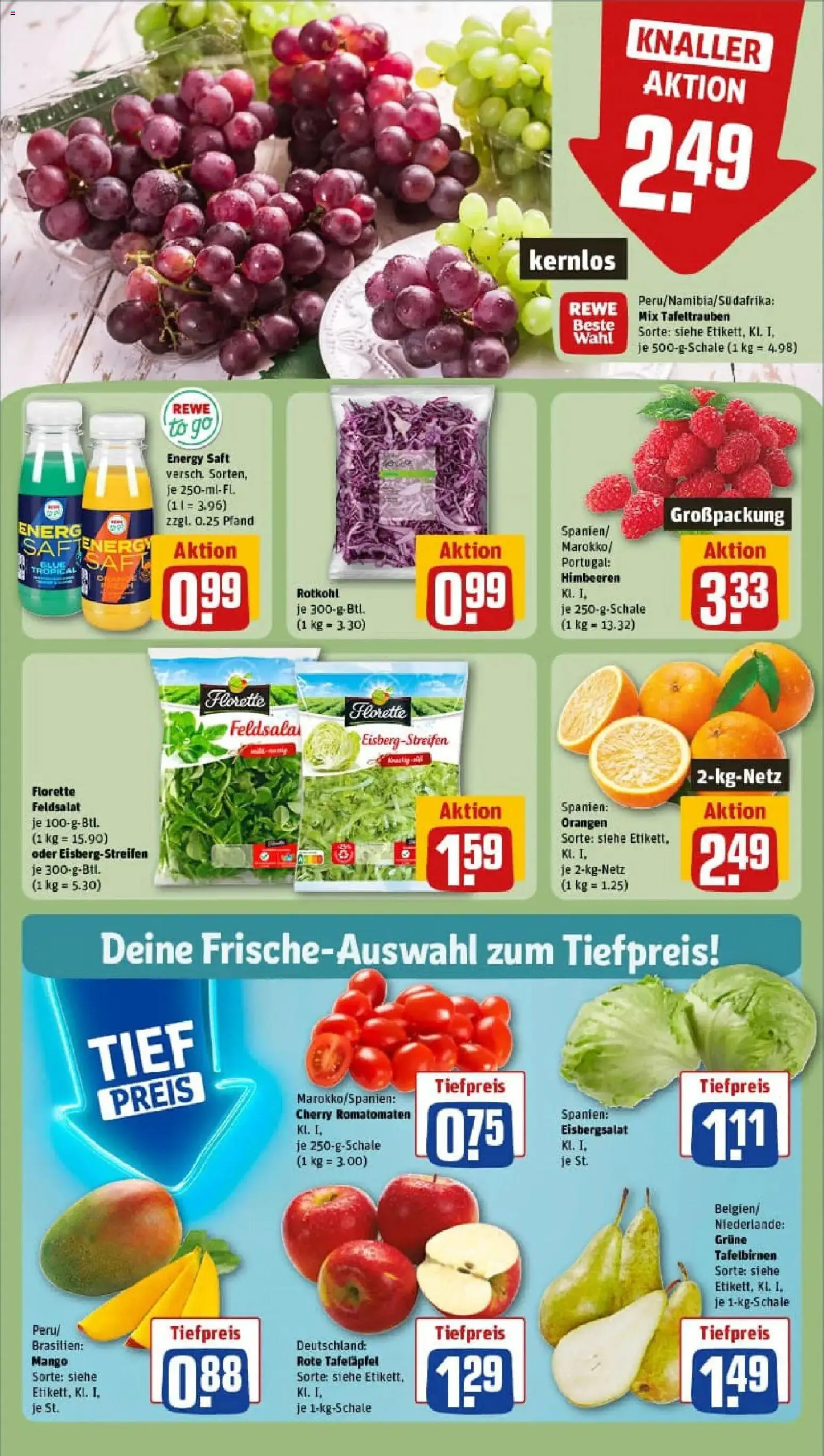 Rewe prospekt Regensburg	 – gültig ab 18.01.2026 | Seite: 8 | Produkte: Himbeeren, Energy, Mango, Saft