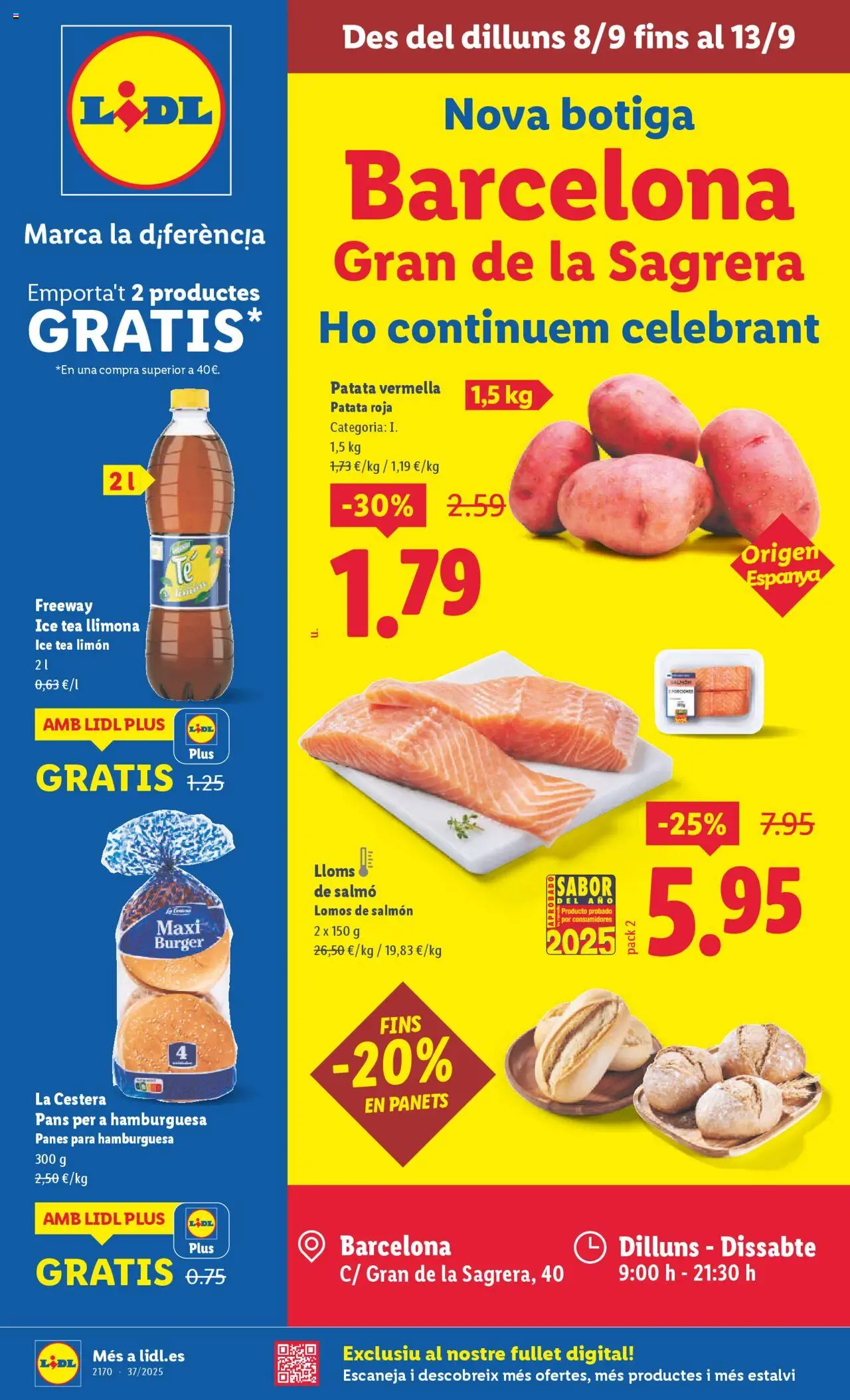 Lidl catálogo BCN │ válido desde el 08.09.2025 | Página: 1 | Productos: Patata roja, Σοκολατούχο γάλα