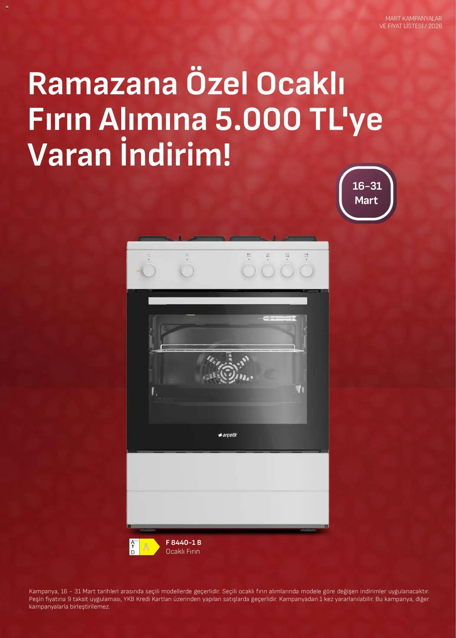 Arçelik - Ankastre Kataloğu - 16.03.2026 tarihinden itibaren geçerlidir | Sayfa: 7 | Ürünler: Fırın