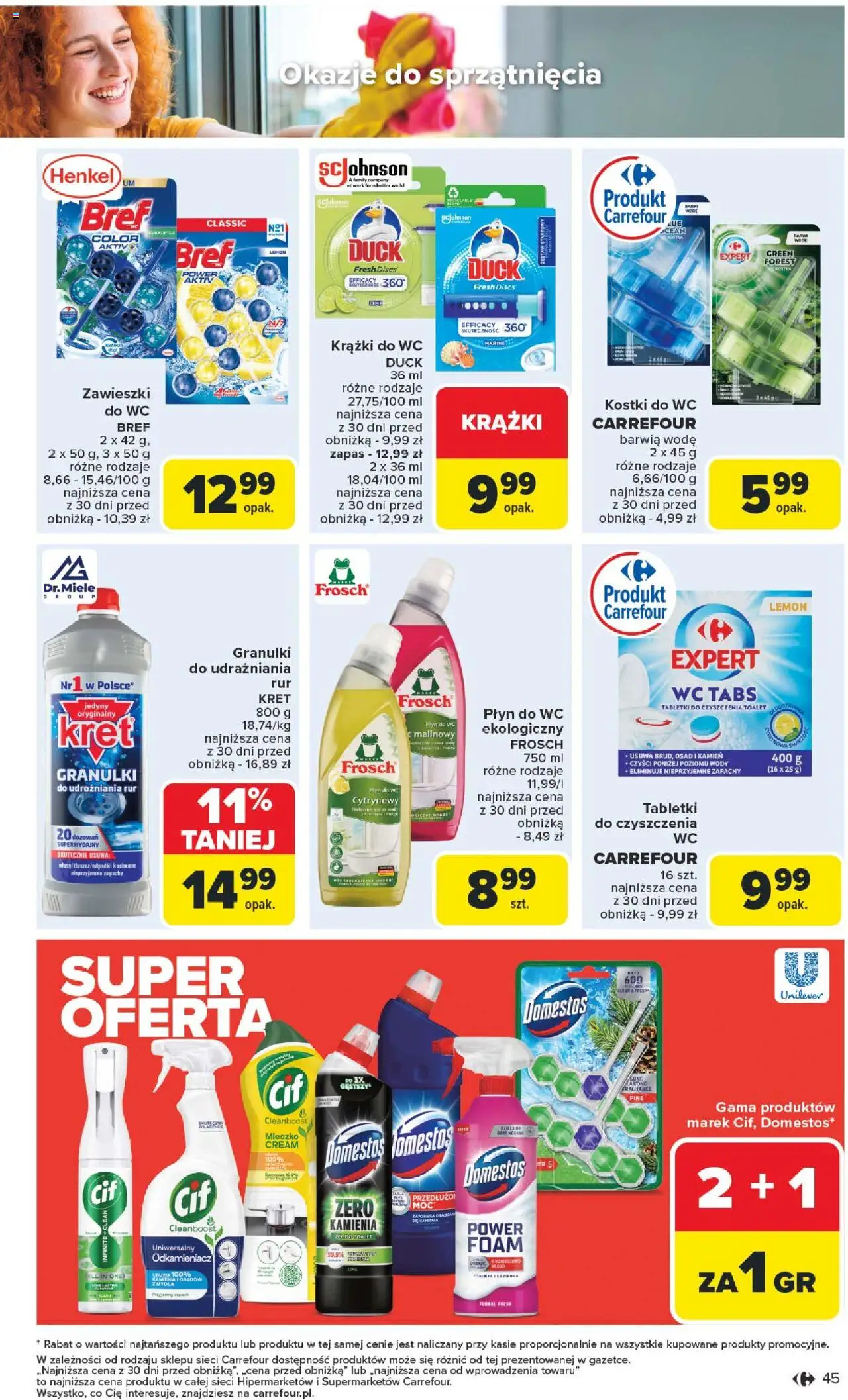 Carrefour Gazetka od 18.08.2025 | Strona: 47 | Produkty: Kostki do wc, Toaleta, Domestos, Zapach