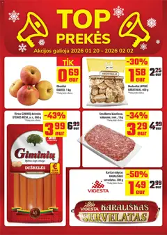 ČIA MARKET leidinys galioja nuo 20.01.2026 | Puslapis: 2 | Prekių: Dešrelės, Obuoliai