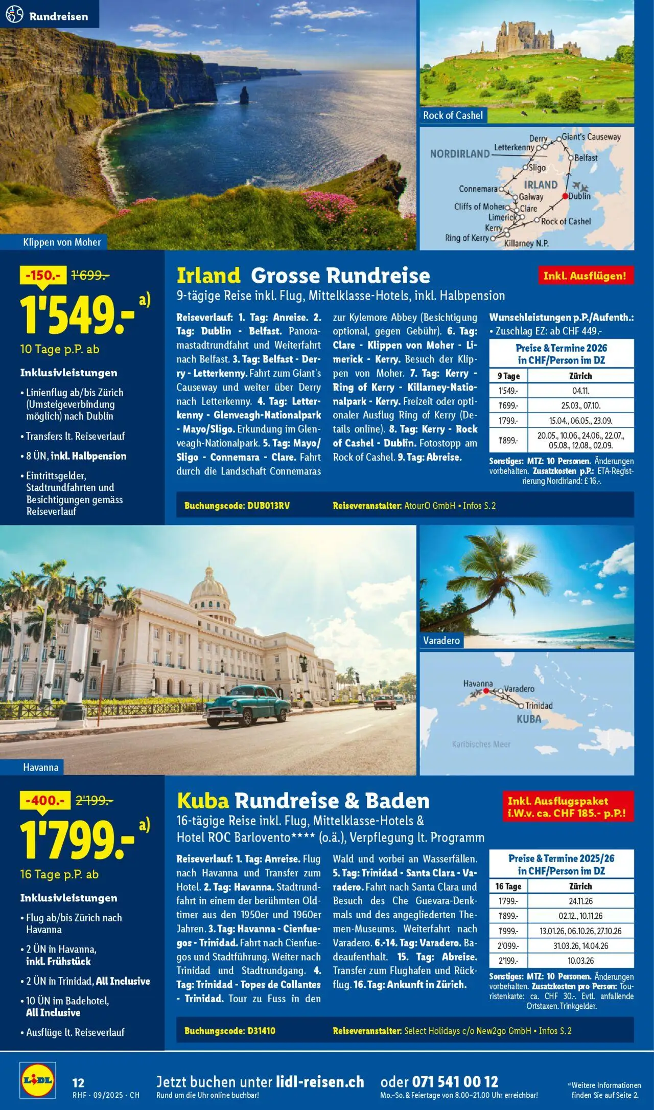 Lidl Aktionen Reisen September ab 30.08.2025 | Seite: 12 | Produkte: Rock, Rucolasalat, Uhr