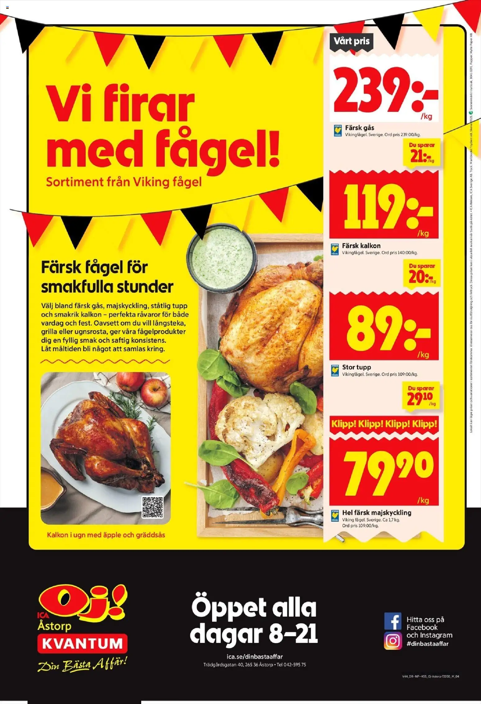 ICA Kvantum reklamblad aktuell från 27.10.2025 | Sida: 12 | Produkter: Kalkon, Äpple, Papper
