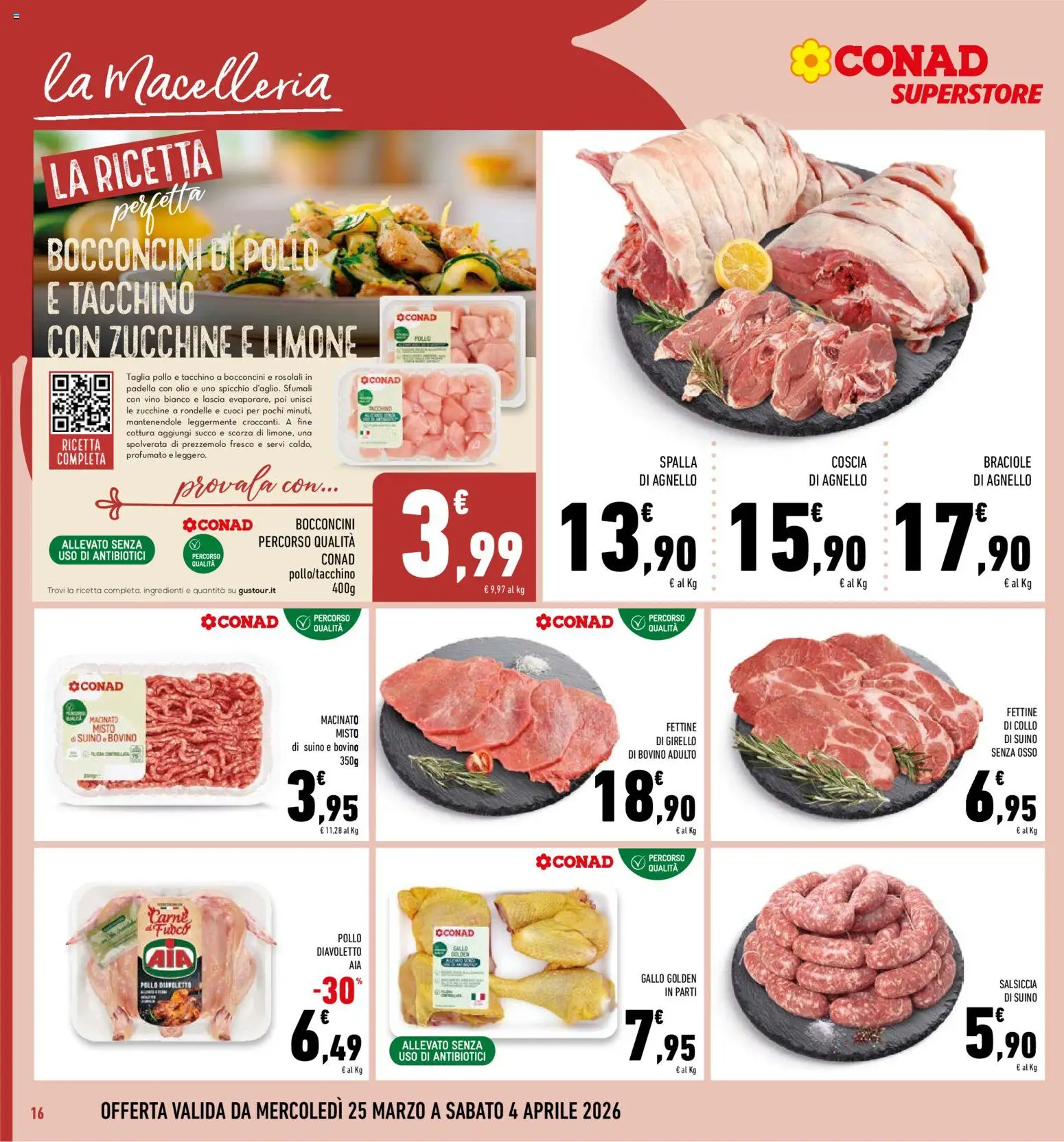 Volantino Conad del 25.03.2026 | Pagina: 16 | Prodotti: Salsiccia, Prezzemolo, Zucchine, Padella