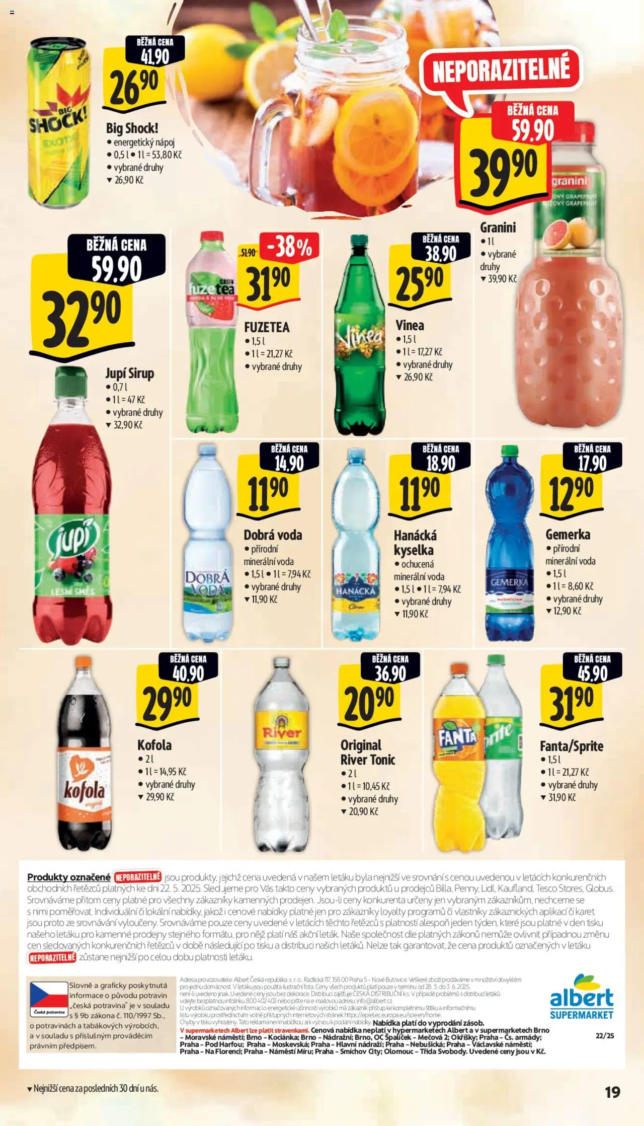 Albert leták - Supermarket od 28.05.2025 | Strana: 27 | Produkty: Dobrá voda, Energetický nápoj, Kofola, Granini