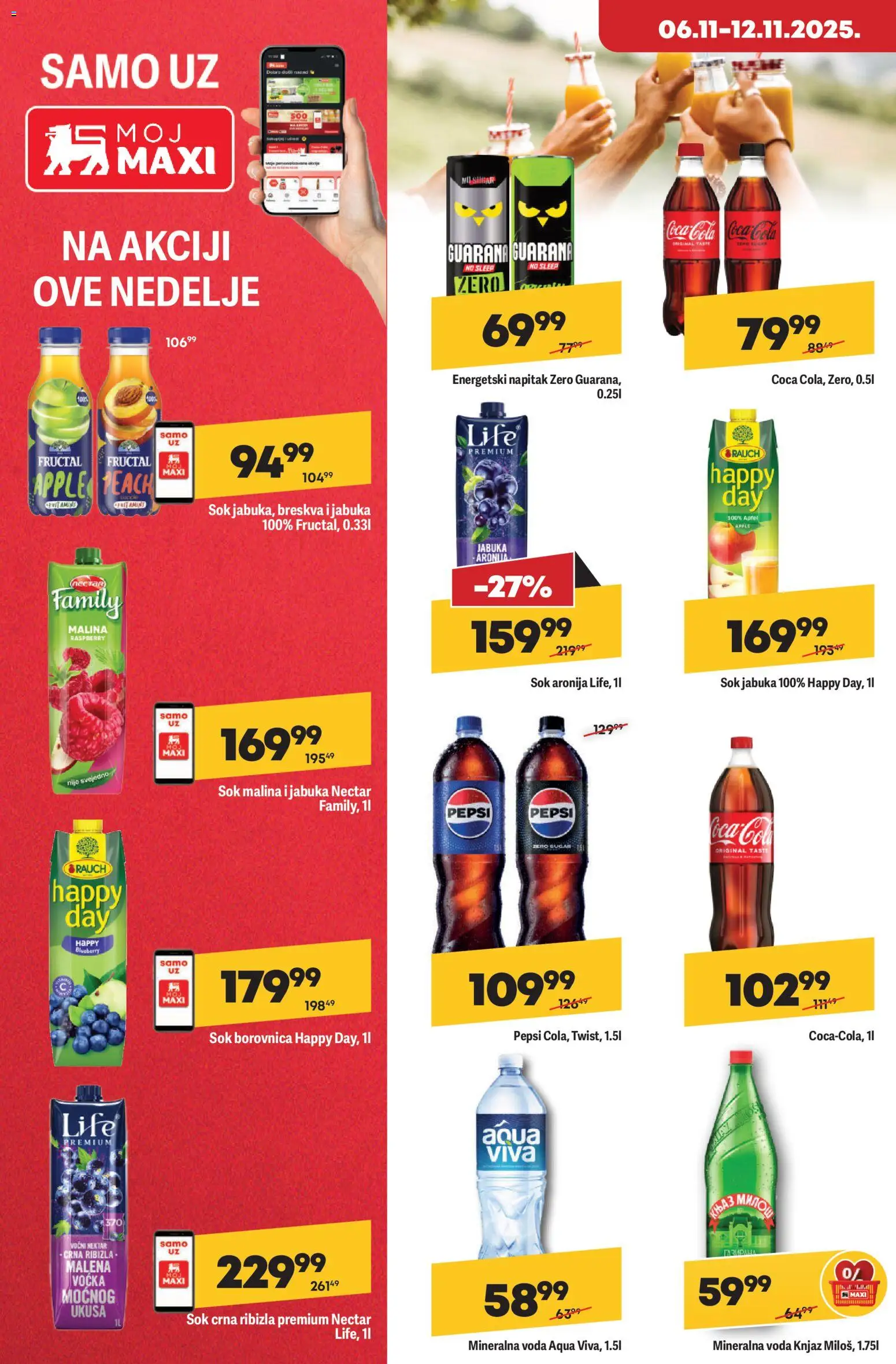 Maxi katalog - važi od 06.11.2025 | Strana: 12 | Proizvode: Coca Cola, Borovnica, Sok, Breskva