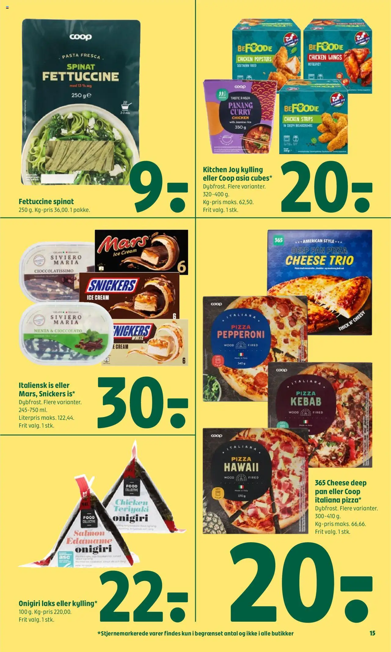 Coop 365 Tilbudsavis gyldig fra 19.06.2025 | Side: 15 | Produkter: Pizza, Pasta, Kebab, Is