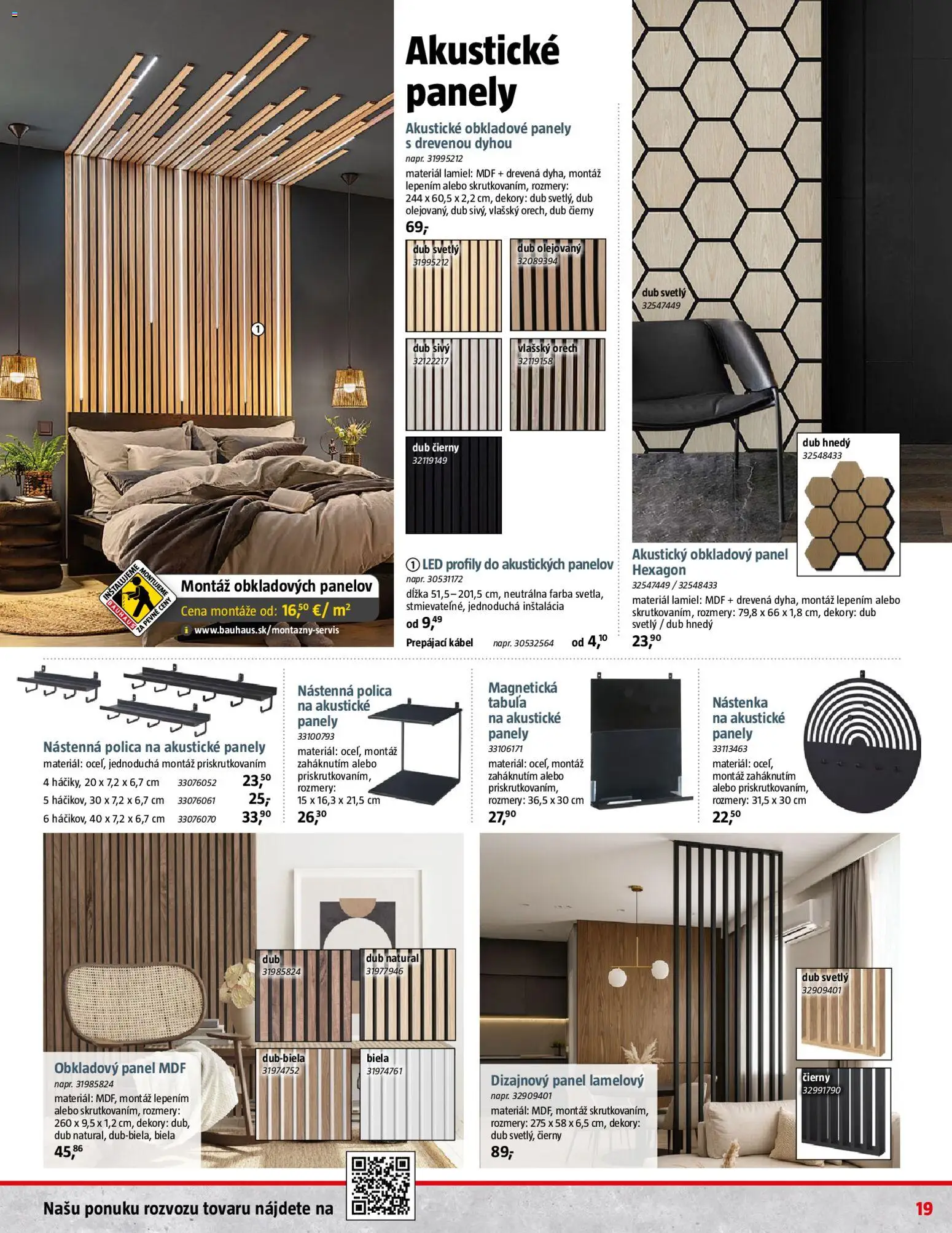 Nové Bauhaus akcie – leták je platný od 08.12.2025 | Strana: 19 | Produkty: Panely, Polica, Led