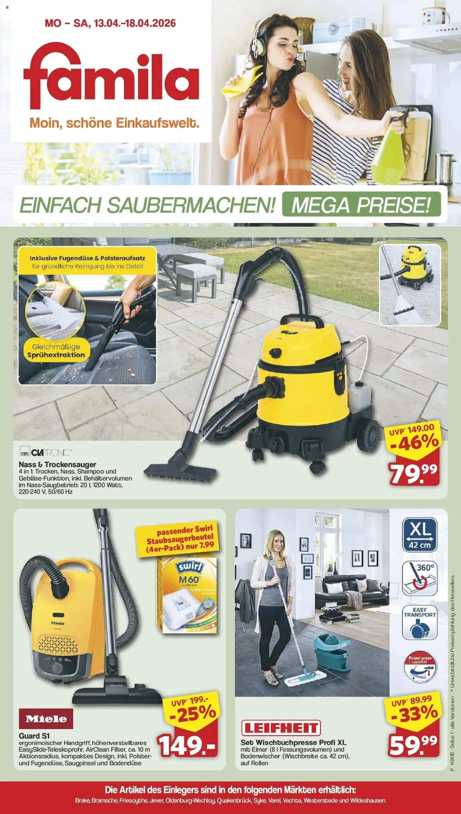Famila Nordwest Einleger – gültig ab 13.04.2026 | Seite: 1 | Produkte: Miele, Shampoo