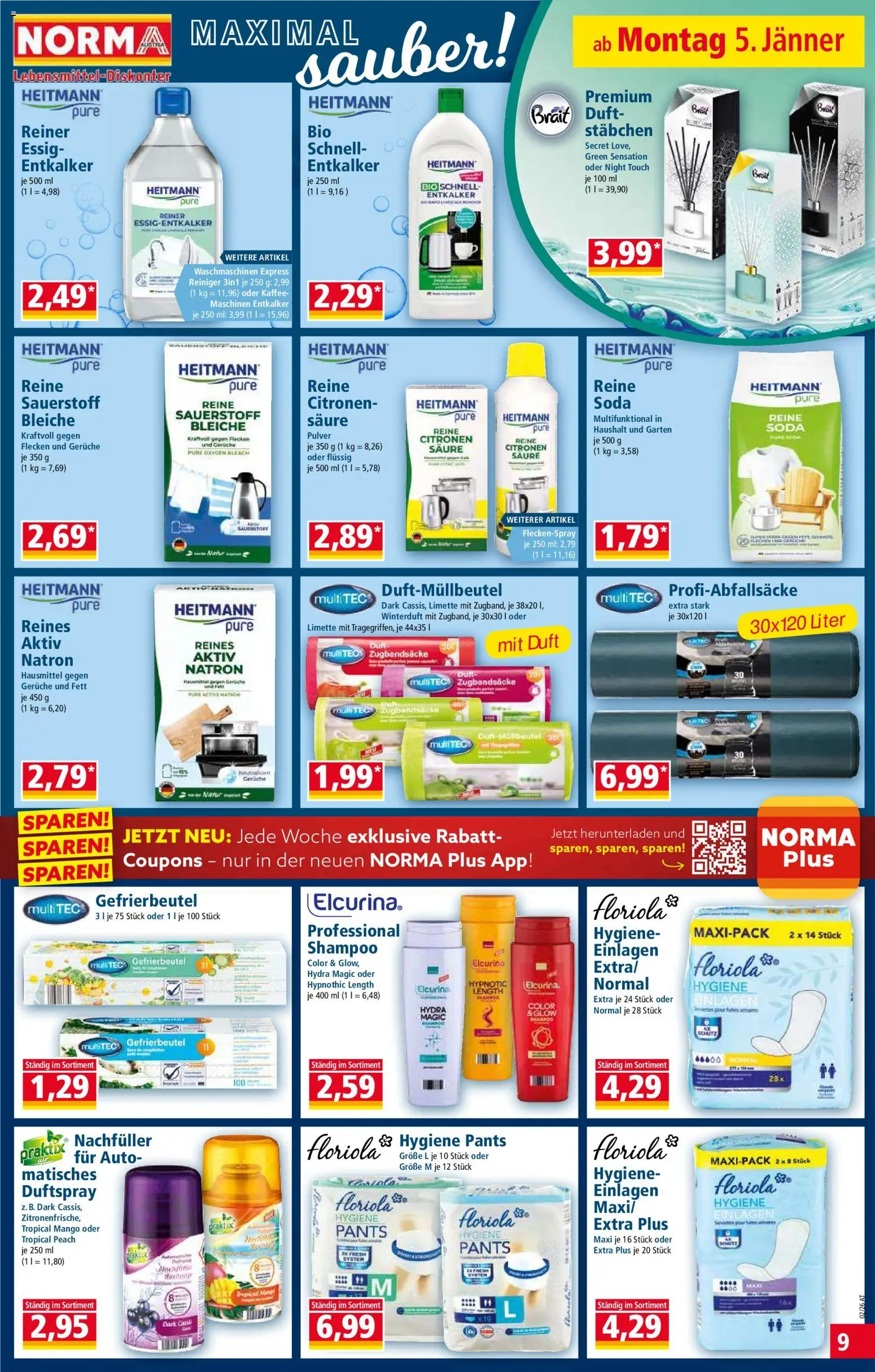 Norma Flugblatt gültig ab 05.01.2025 | Seite: 9 | Produkte: Mango, Duft, Shampoo, Kaffee