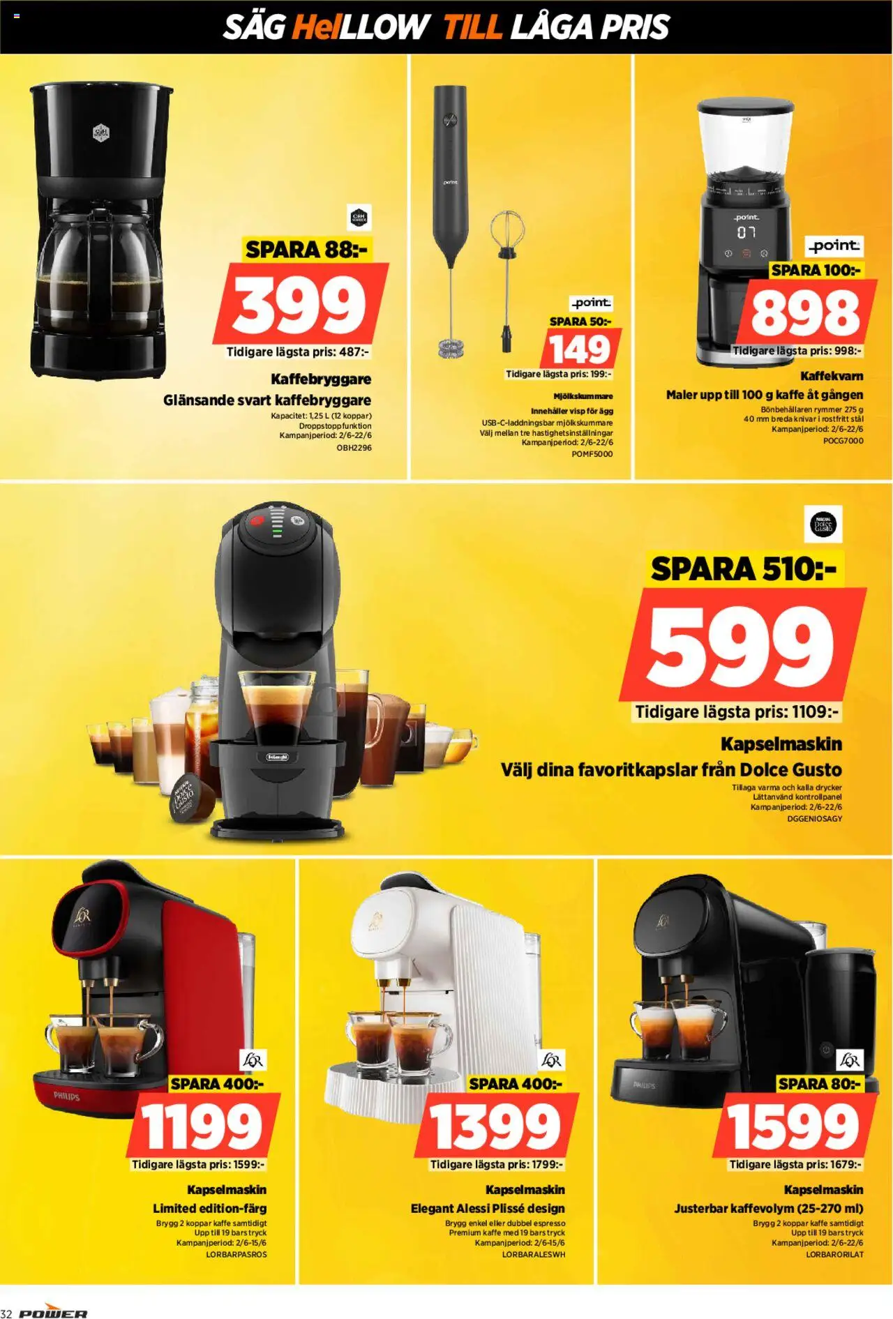 Power reklamblad aktuell från 16.06.2025 | Sida: 32 | Produkter: Visp, Såg, Ägg, Kaffe