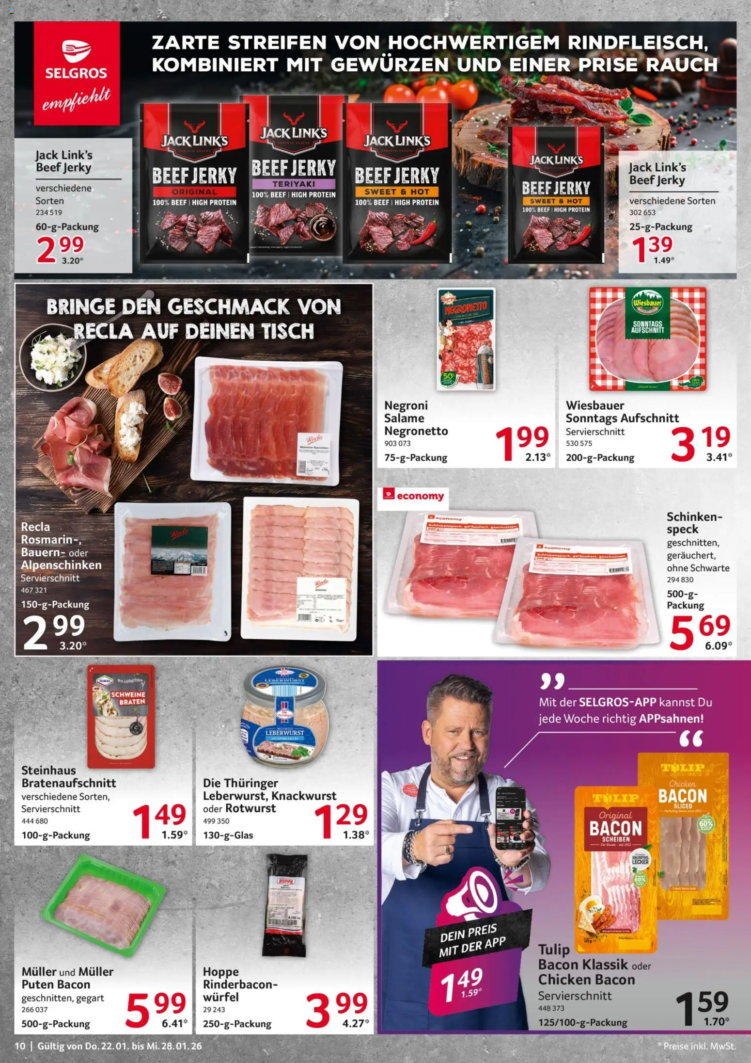 Selgros Prospekt 	 – gültig ab 22.01.2026 | Seite: 10 | Produkte: Tisch, Schinken