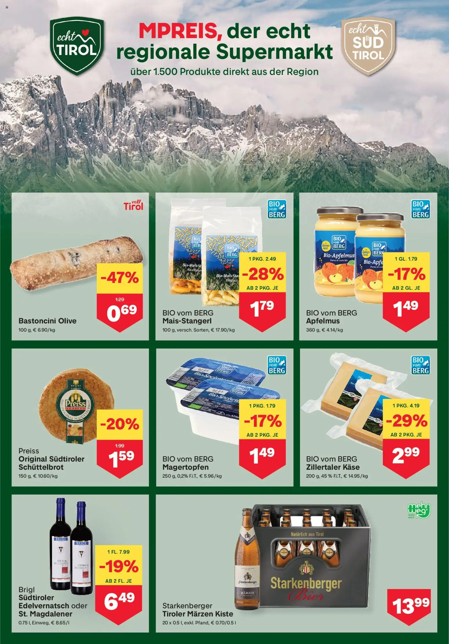 MPREIS Flugblatt gültig ab 16.04.2026 | Seite: 7 | Produkte: Käse, Bier