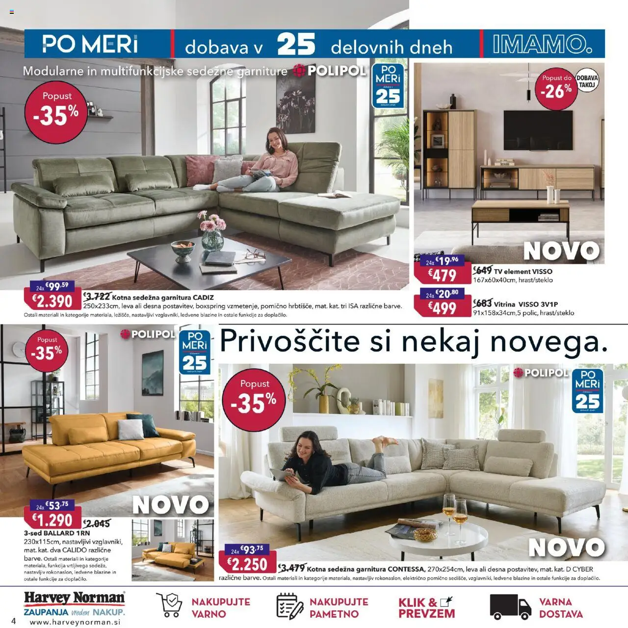 Novi Harvey Norman katalog ponudbe – veljaven od 16.10.2025 | Stran: 4 | Izdelki: Tv, Vitrina, Sedezna garnitura