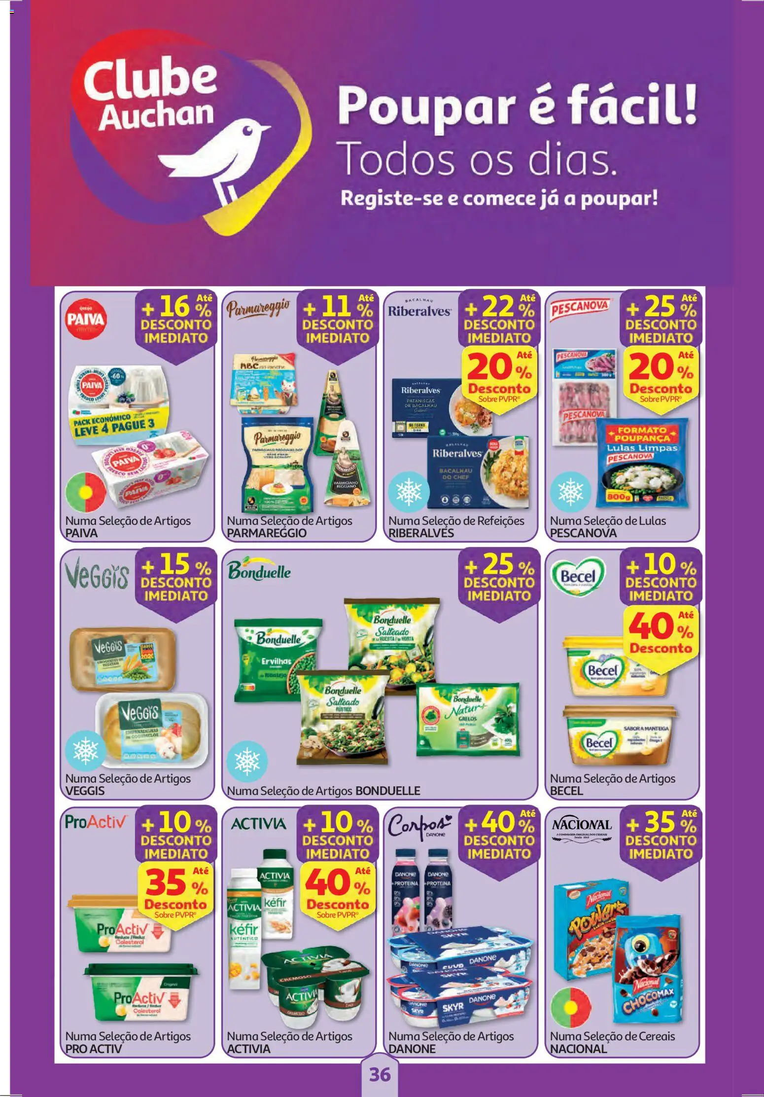 Auchan folheto │ válido de 06.11.2025 | Página: 36 | Produtos: Bacalhau, Grelos, Lulas, Cereais