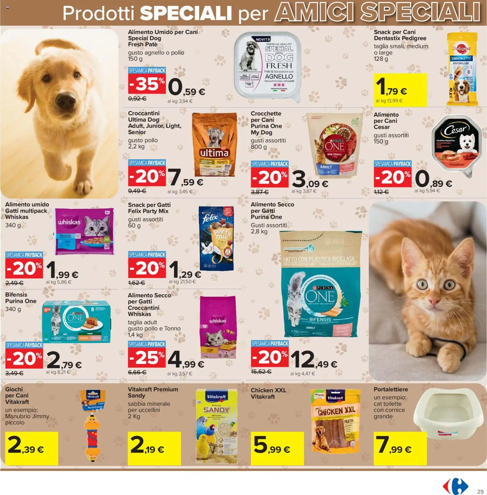 Volantino Carrefour del 17.11.2025 | Pagina: 29 | Prodotti: Paté, Pollo, Crocchette, Tonno