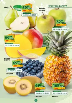 Близенько акції дійснийкції з 22.12.2025 | Сторінка: 25 | Товари: Ананас, Манго, Груша