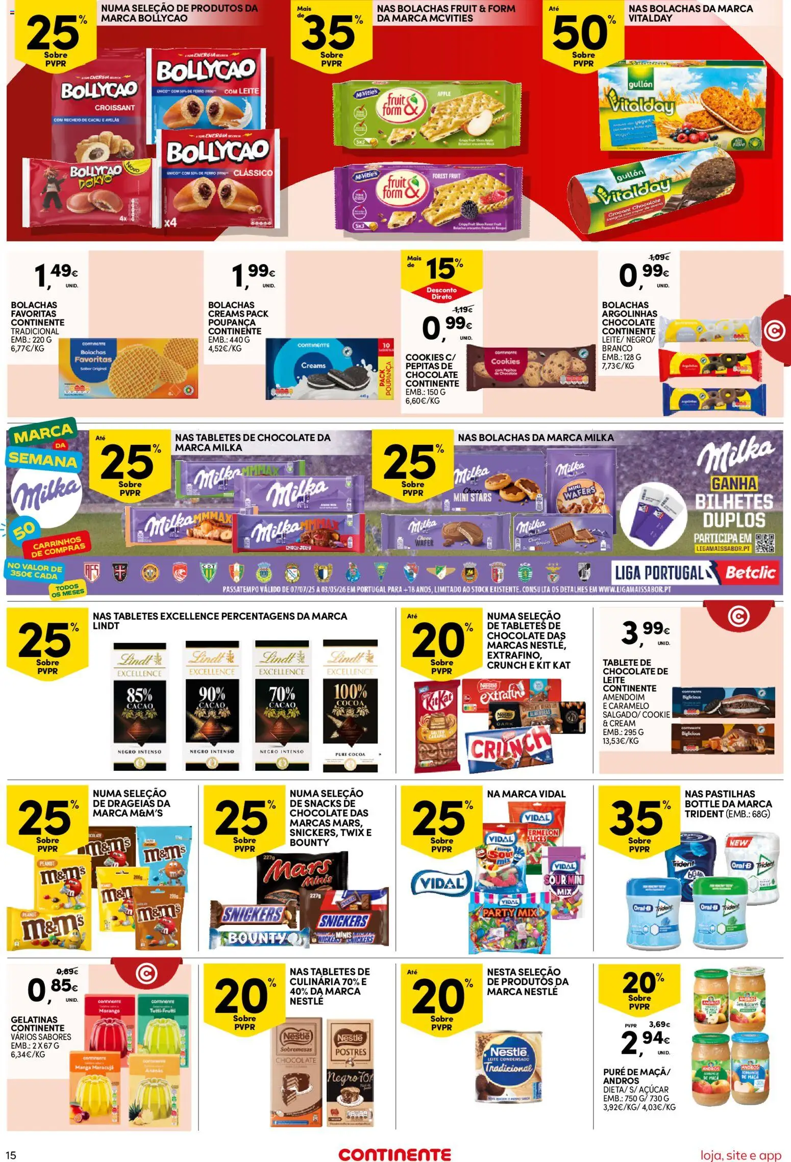 Continente Semanal Continente Bom Dia │ válido de 24.02.2026 | Página: 15 | Produtos: Bolachas, Leite, Nestlé, Chocolate