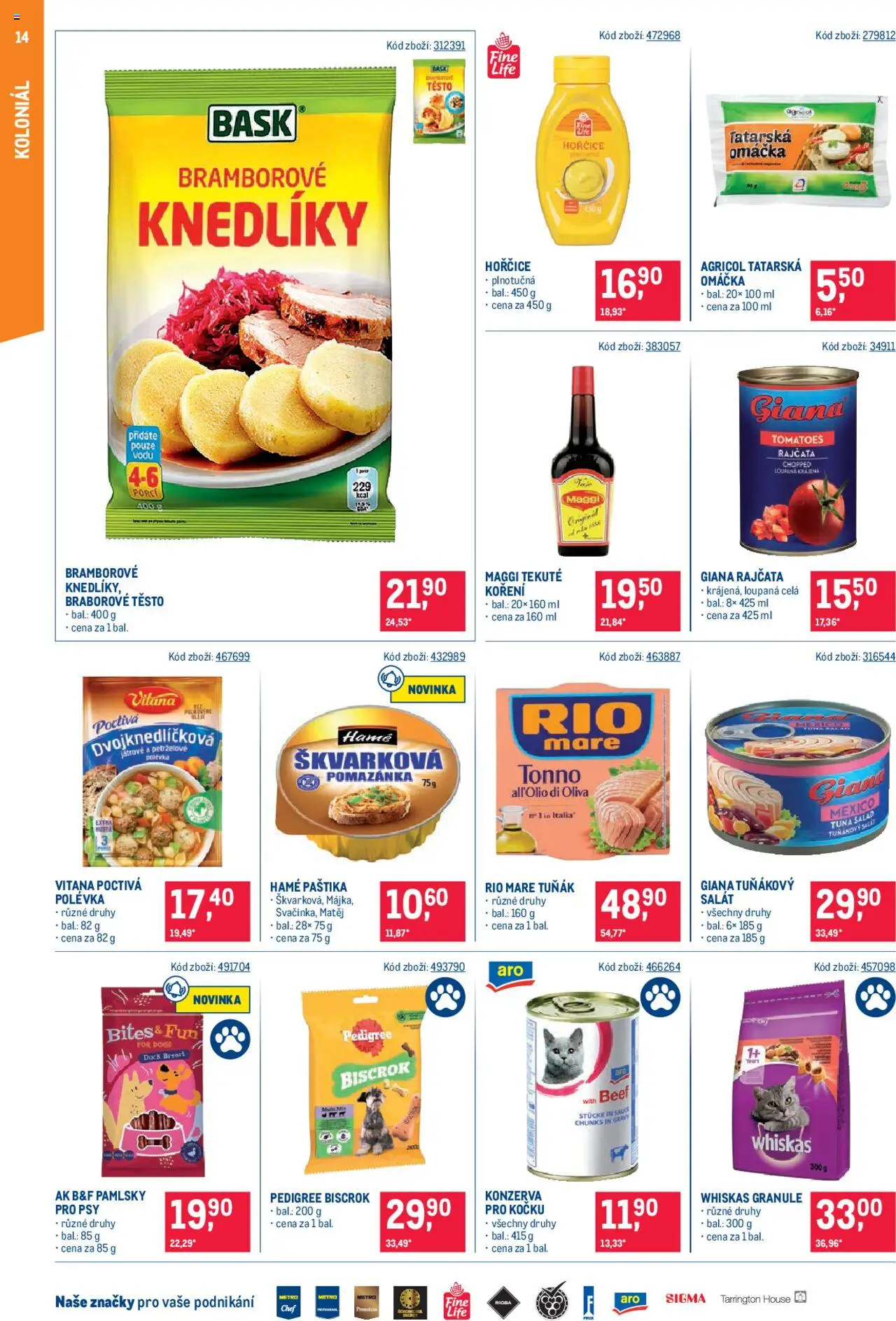 Makro leták - Maloobchod od 13.08.2025 | Strana: 14 | Produkty: Rio mare, Pomazánka, Paštika, Těsto