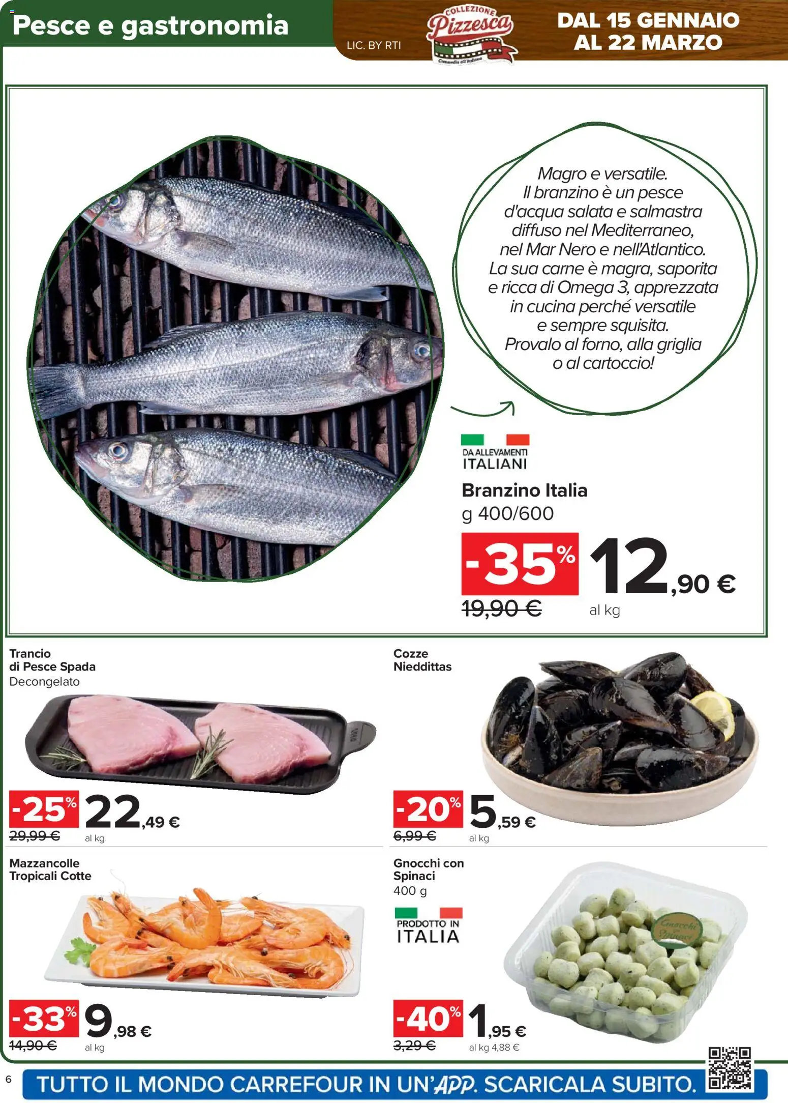 Volantino Carrefour del 17.02.2026 | Pagina: 6 | Prodotti: Pesce, Cozze, Spinaci, Griglia