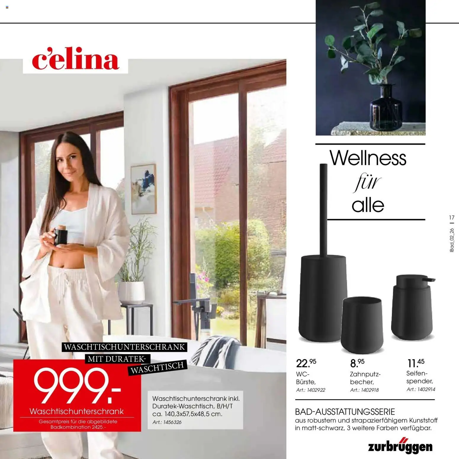 Zurbrüggen - Zurbrüggen: Bad Spezial – gültig ab 22.03.2026 | Seite: 17 | Produkte: Waschtisch