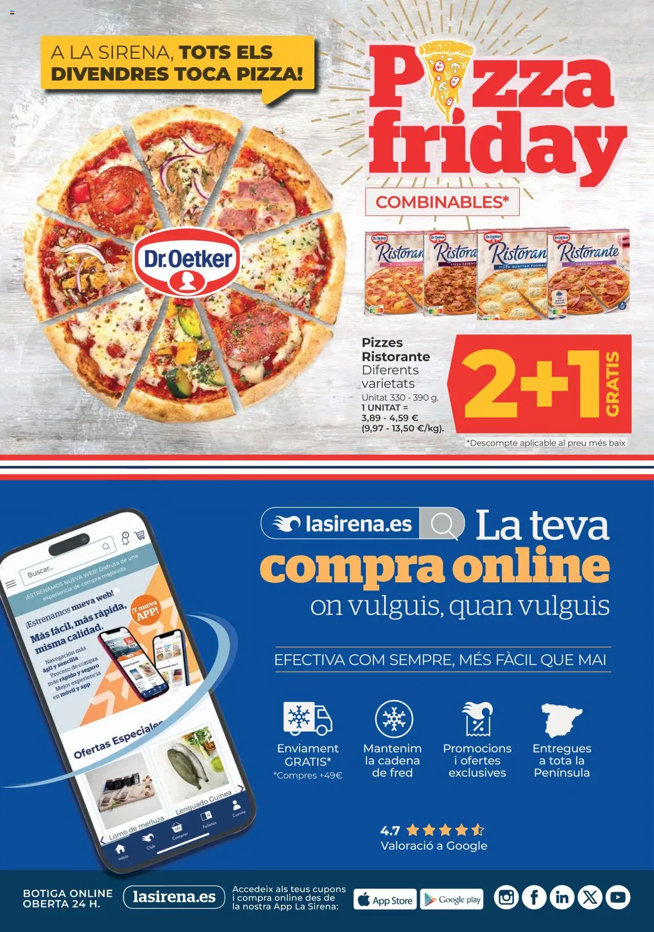La Sirena - Cataluña │ válido desde el 14.08.2025 | Página: 10 | Productos: Pizza, Navegación