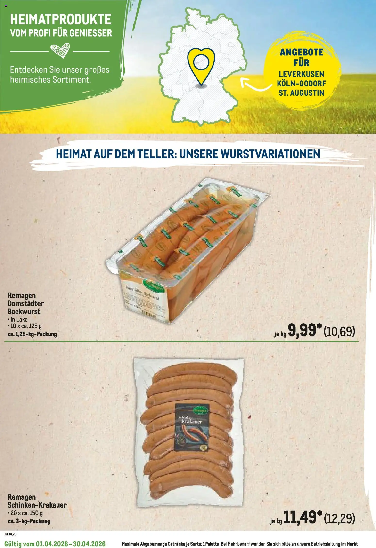 Metro Regionaler Flyer – gültig ab 01.04.2026 | Seite: 48 | Produkte: Bockwurst