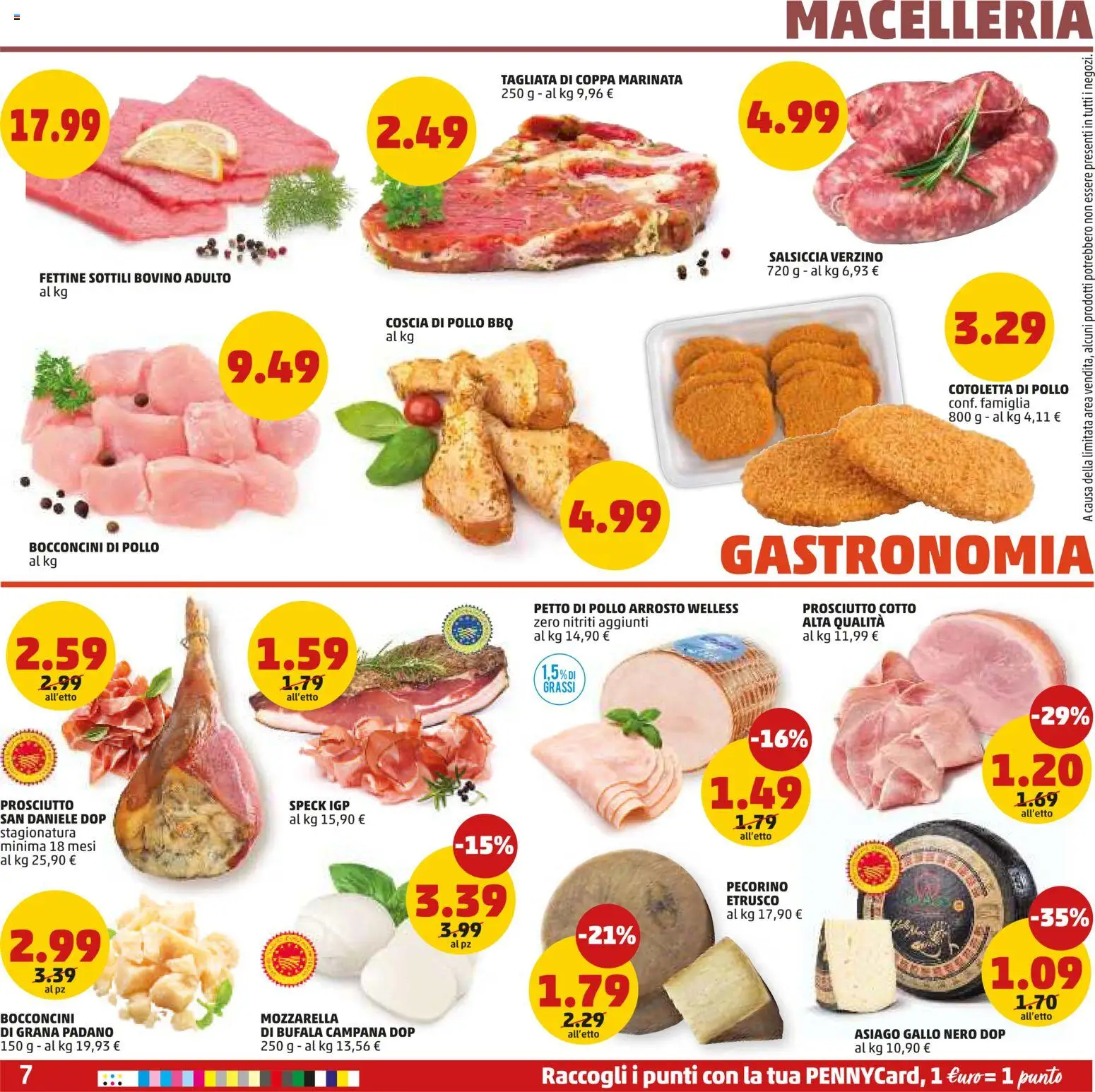 Volantino PENNY del 23.04.2026 | Pagina: 7 | Prodotti: Speck, Bovino, Arrosto, Prosciutto