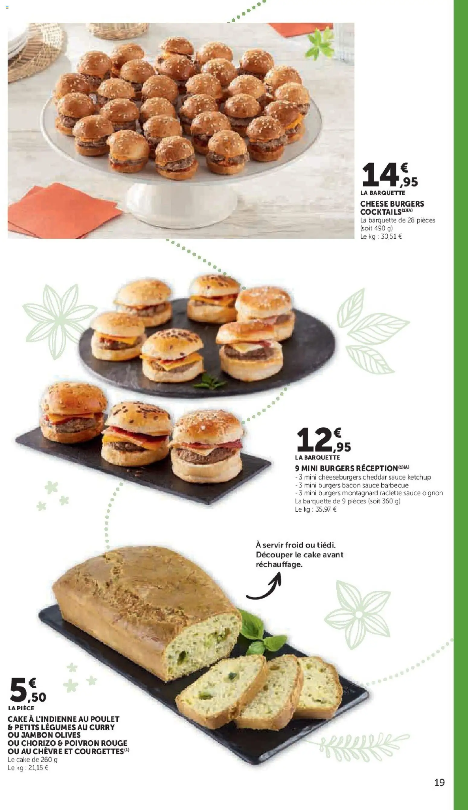 {H1} | Page: 19 | Produits: Chorizo, Olives, Mini burgers, Ketchup