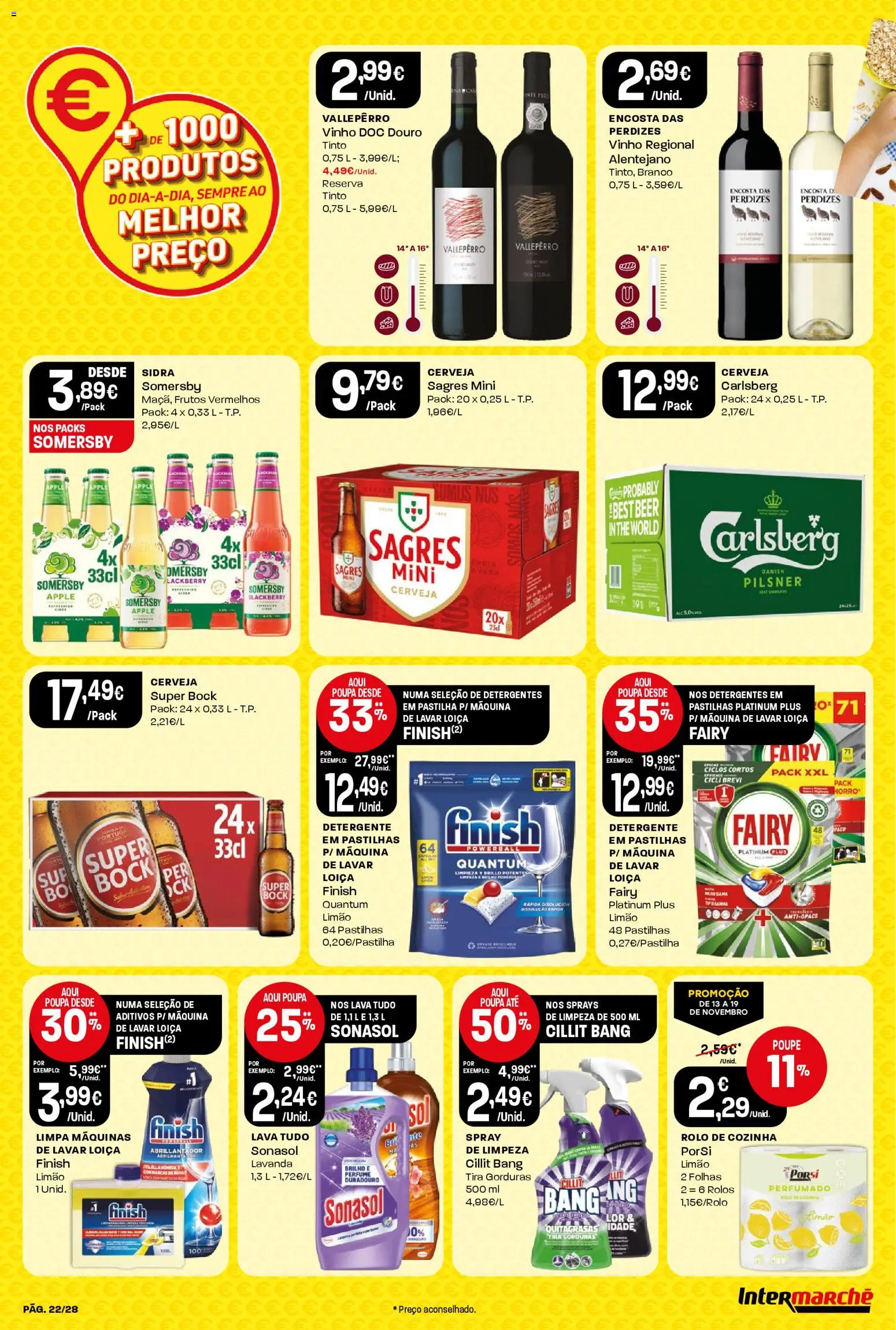 Intermarché Folheto Contact │ válido de 13.11.2025 | Página: 22 | Produtos: Máquina de lavar, Perfume, Detergente, Somersby