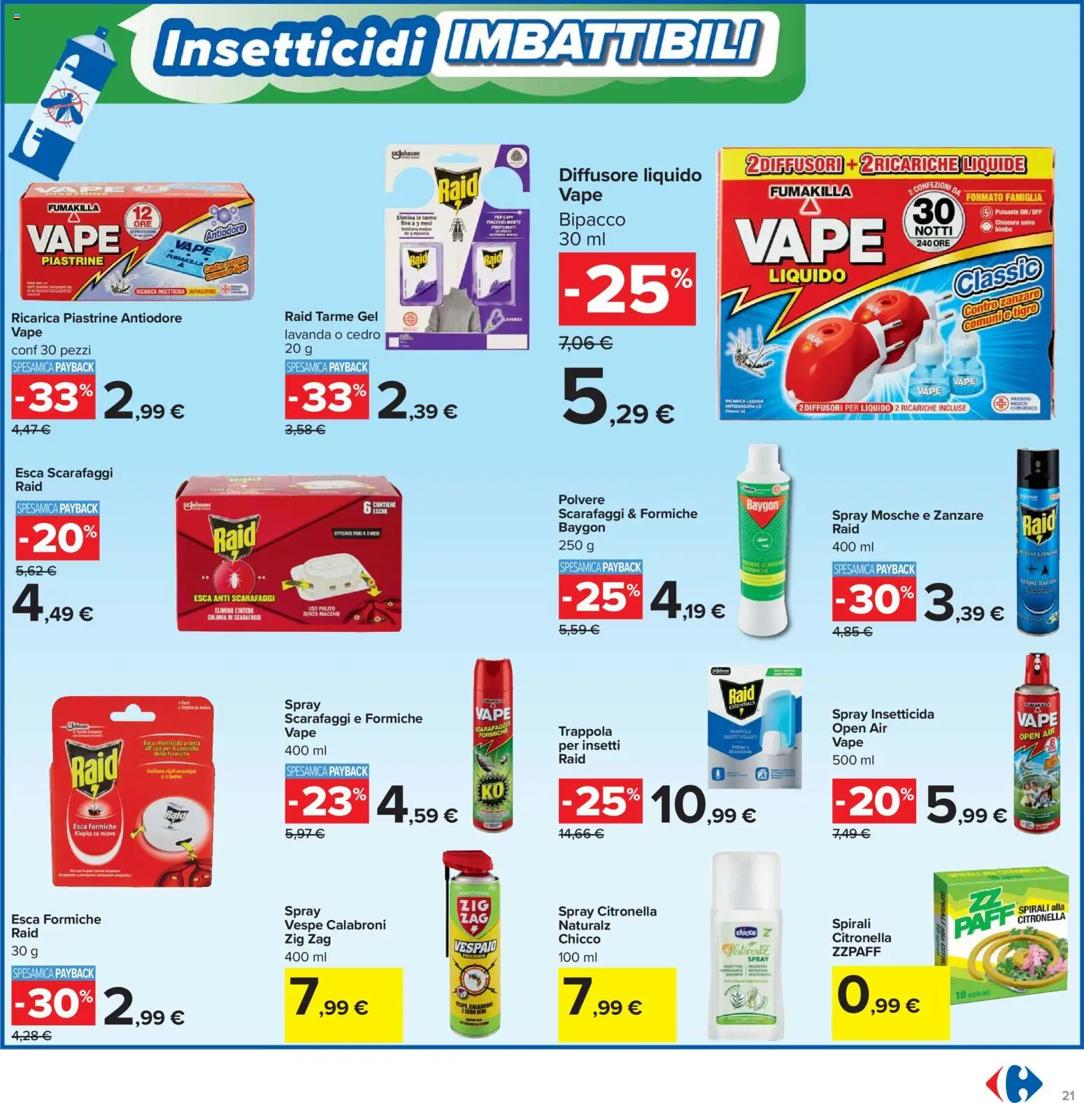 Volantino Carrefour del 21.04.2026 | Pagina: 21 | Prodotti: Citronella, Lavanda, Insetticida